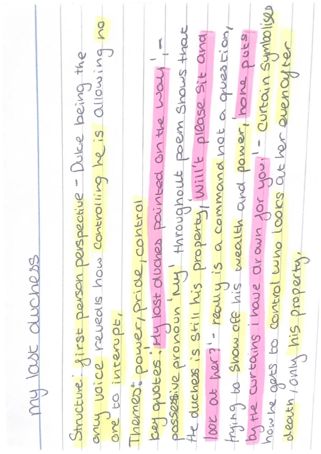 English Literature Power and Conflict Poem Notes