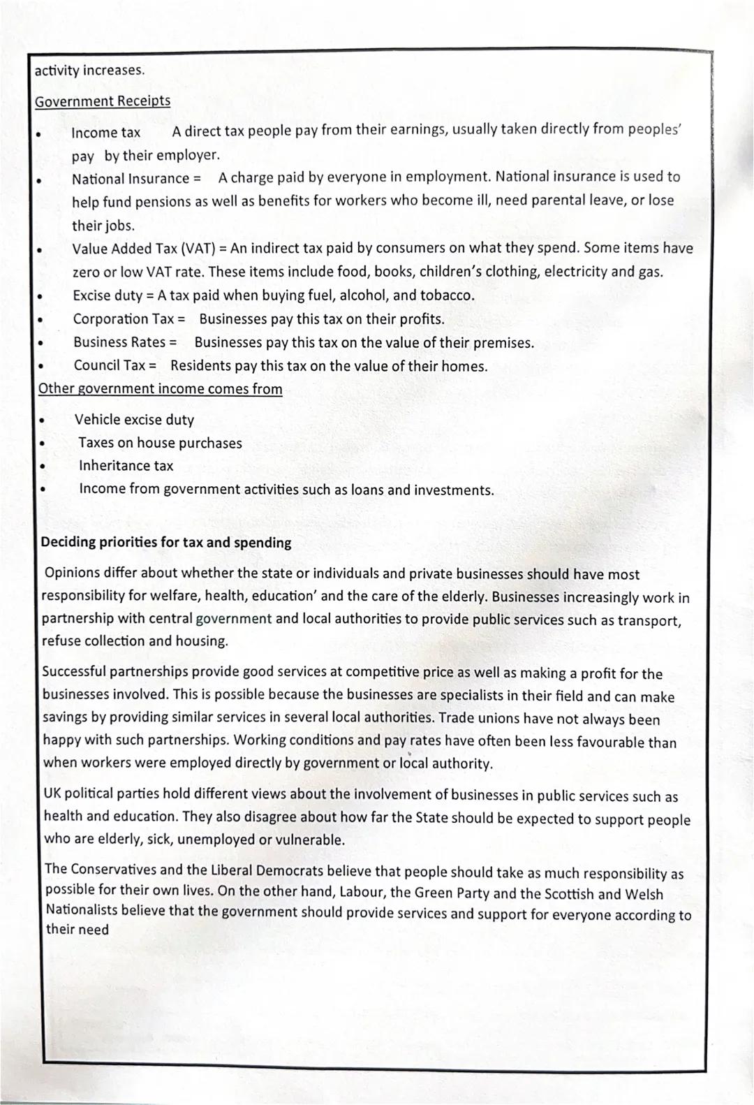 How does the Government manage the economy?
In growing economies levels of business activity are high meaning people have jobs and money to
