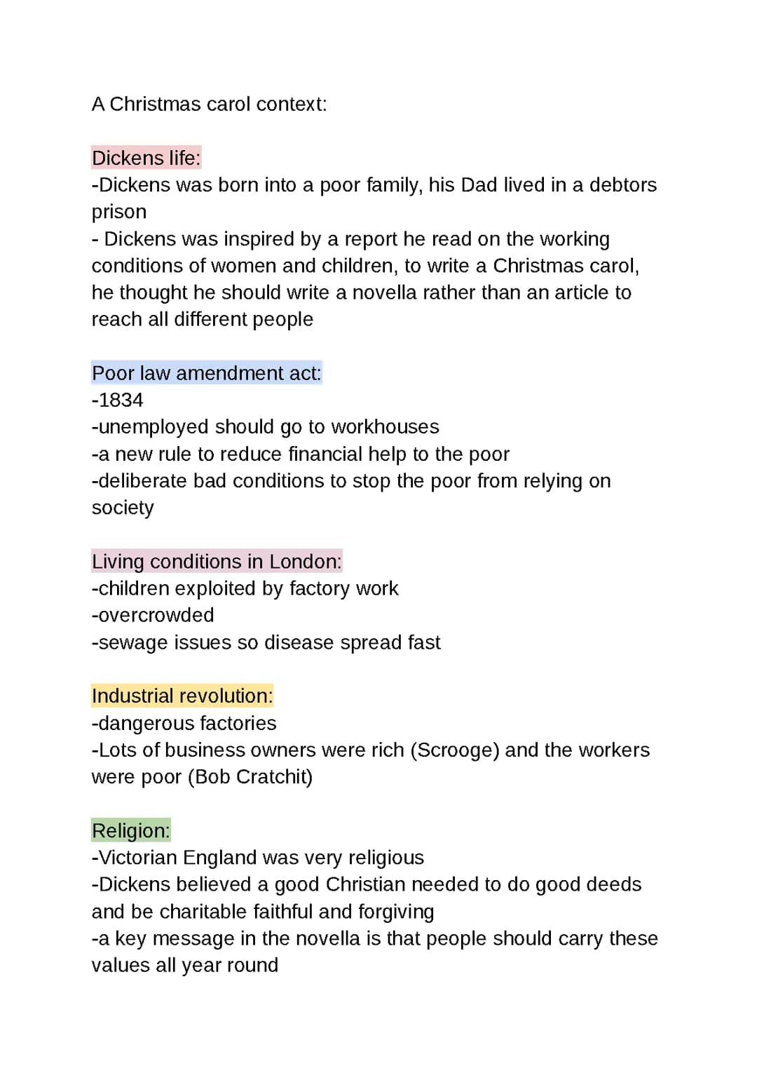 A christmas carol context