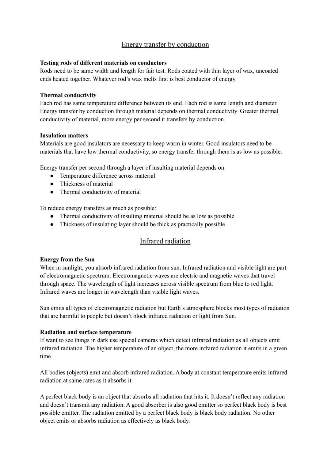 P2
Energy
transfer
by
heating Energy transfer by conduction
Testing rods of different materials on conductors
Rods need to be same width and