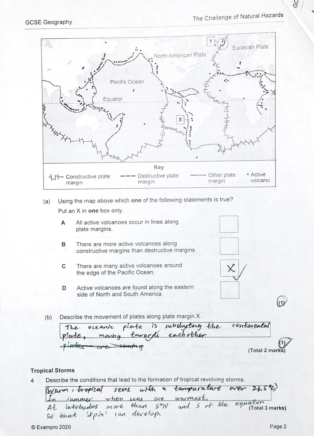 AQAR
1
Tectonic Hazards
Study the diagram below, showing two different plate margins.
2
3
GCSE GEOGRAPHY
The Challenge of Natural Hazards
Co
