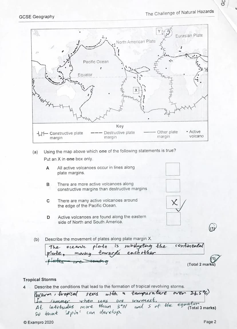 AQAR
1
Tectonic Hazards
Study the diagram below, showing two different plate margins.
2
3
GCSE GEOGRAPHY
The Challenge of Natural Hazards
Co