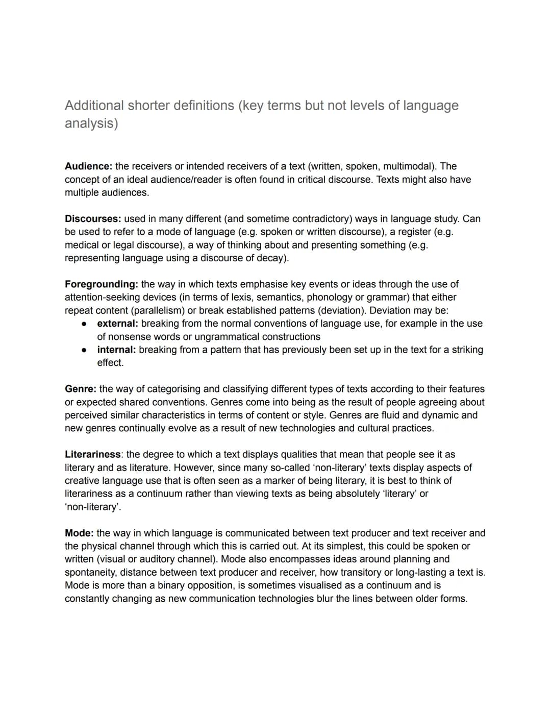 Phonetics, phonology and prosodics
At this level students describe and explore the sound system (phonology), the ways that sounds
produced b