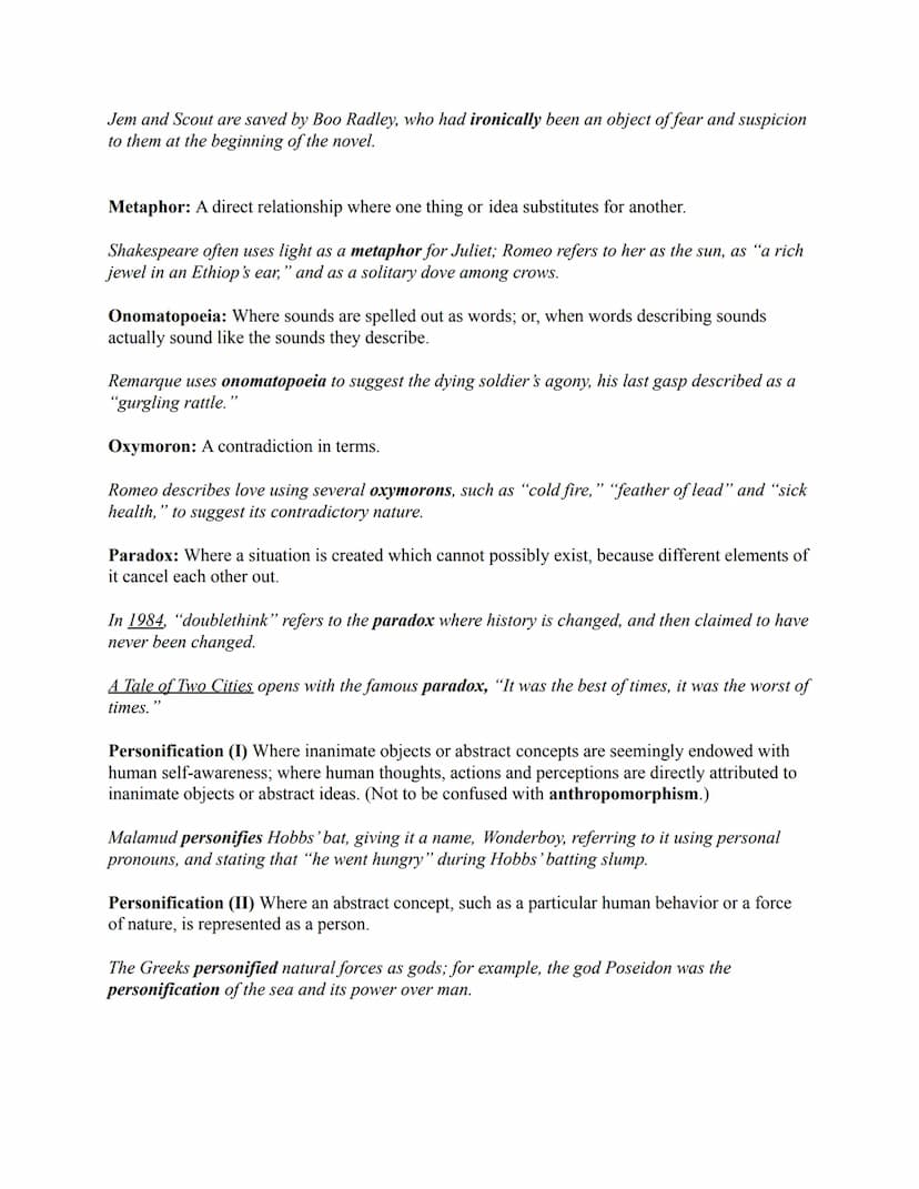 Literary Devices, Techniques, and Elements
A literary device is any specific aspect of literature, or a particular work, which we can
recogn