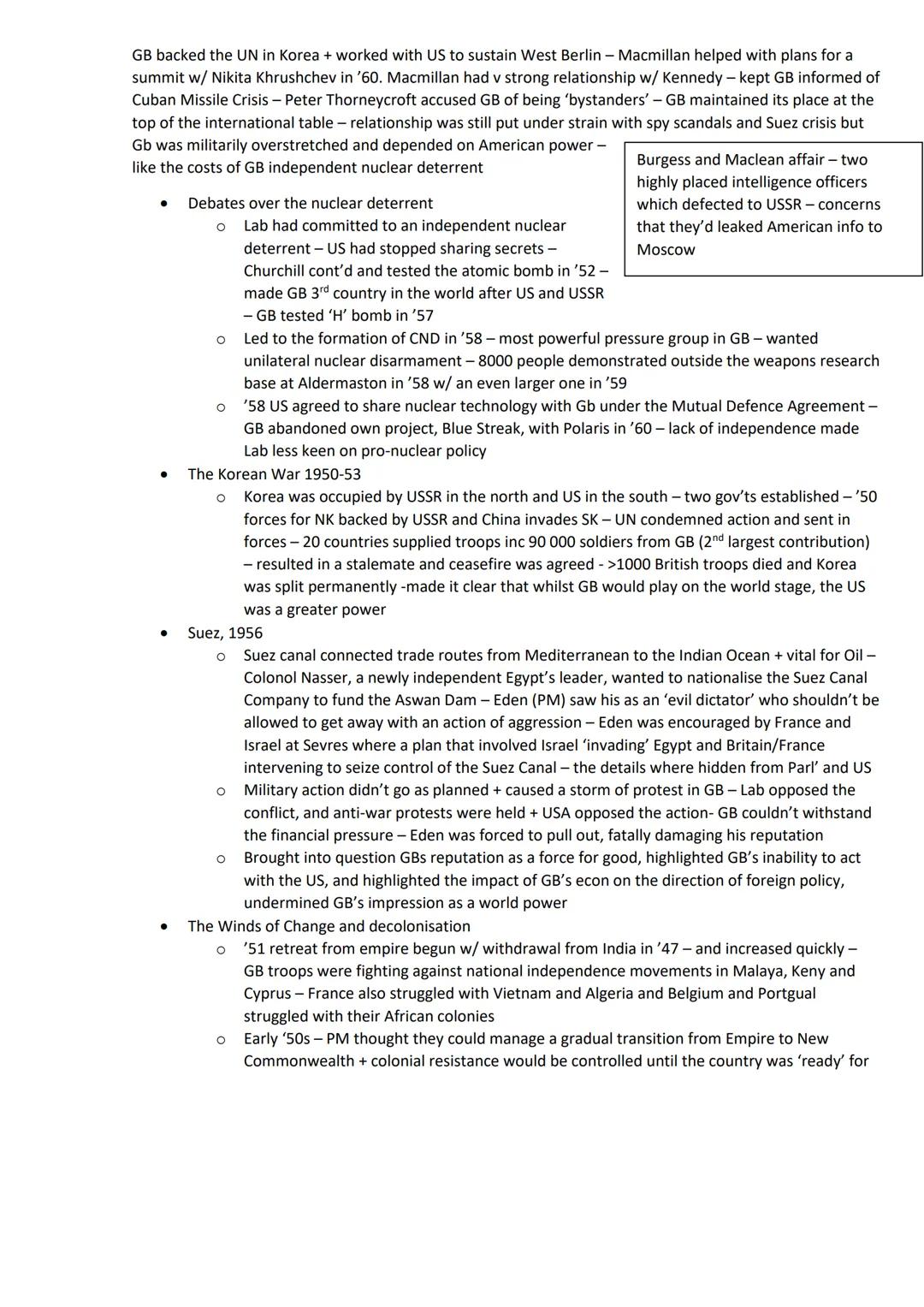 # Foreign Relations Revision Notes

WW2 left GB badly damaged - massive debts and in the shadow of 3 new military superpowers - US and
USSR-