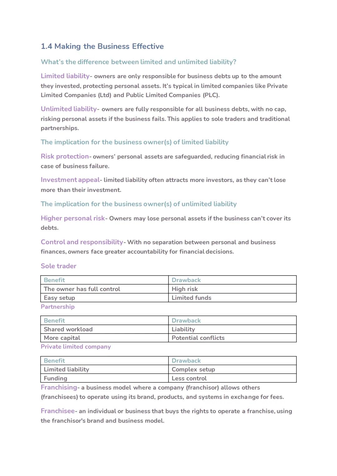 1.4 Making the Business Effective