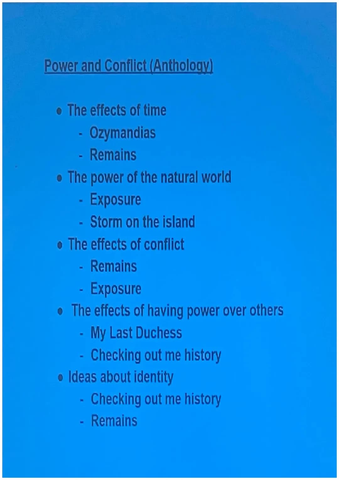AQA Poetry English Literature Paper 2 key poems and quotes