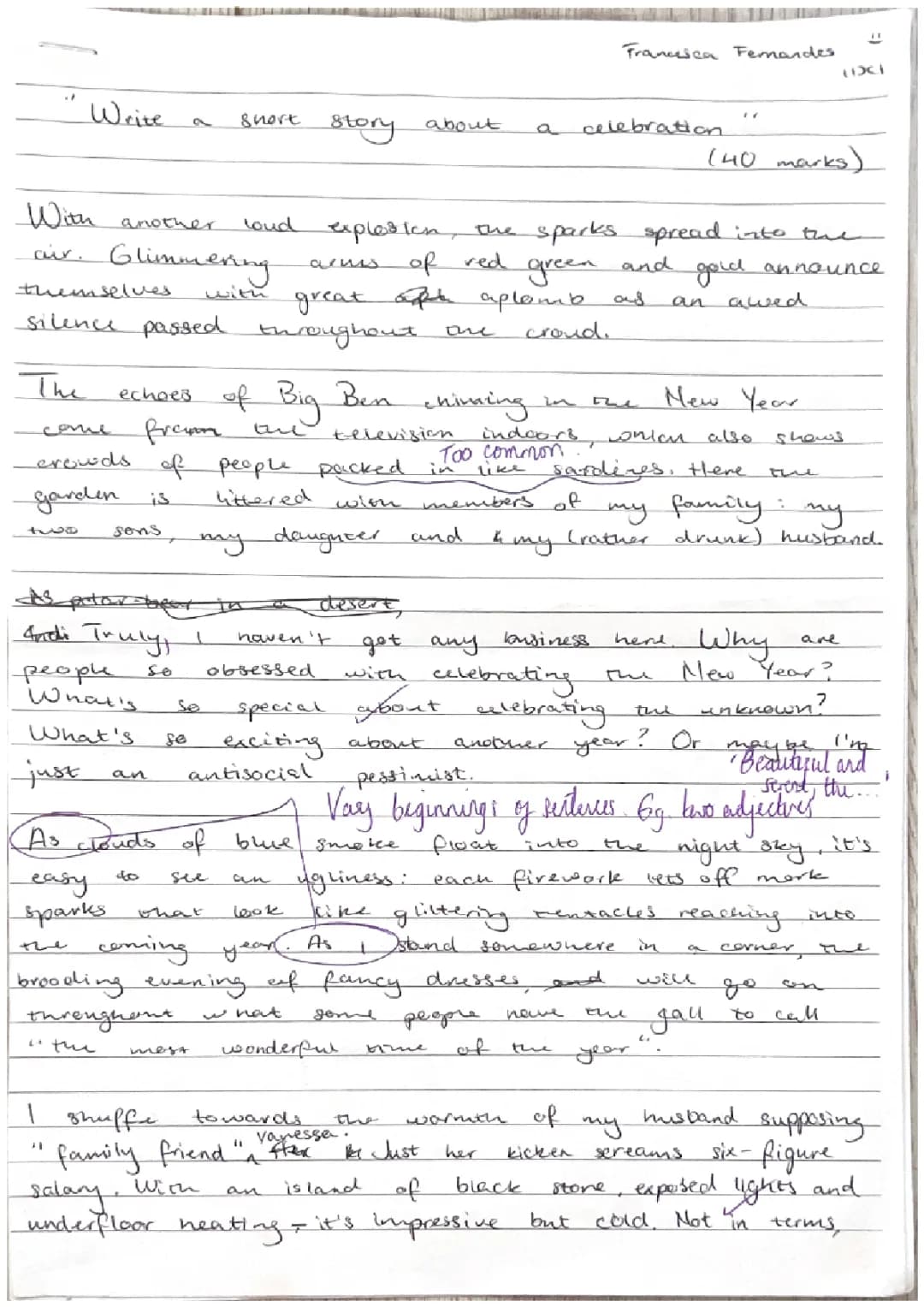 Grade 9 English Language Paper 1 Question 5 Model Answers and Examples