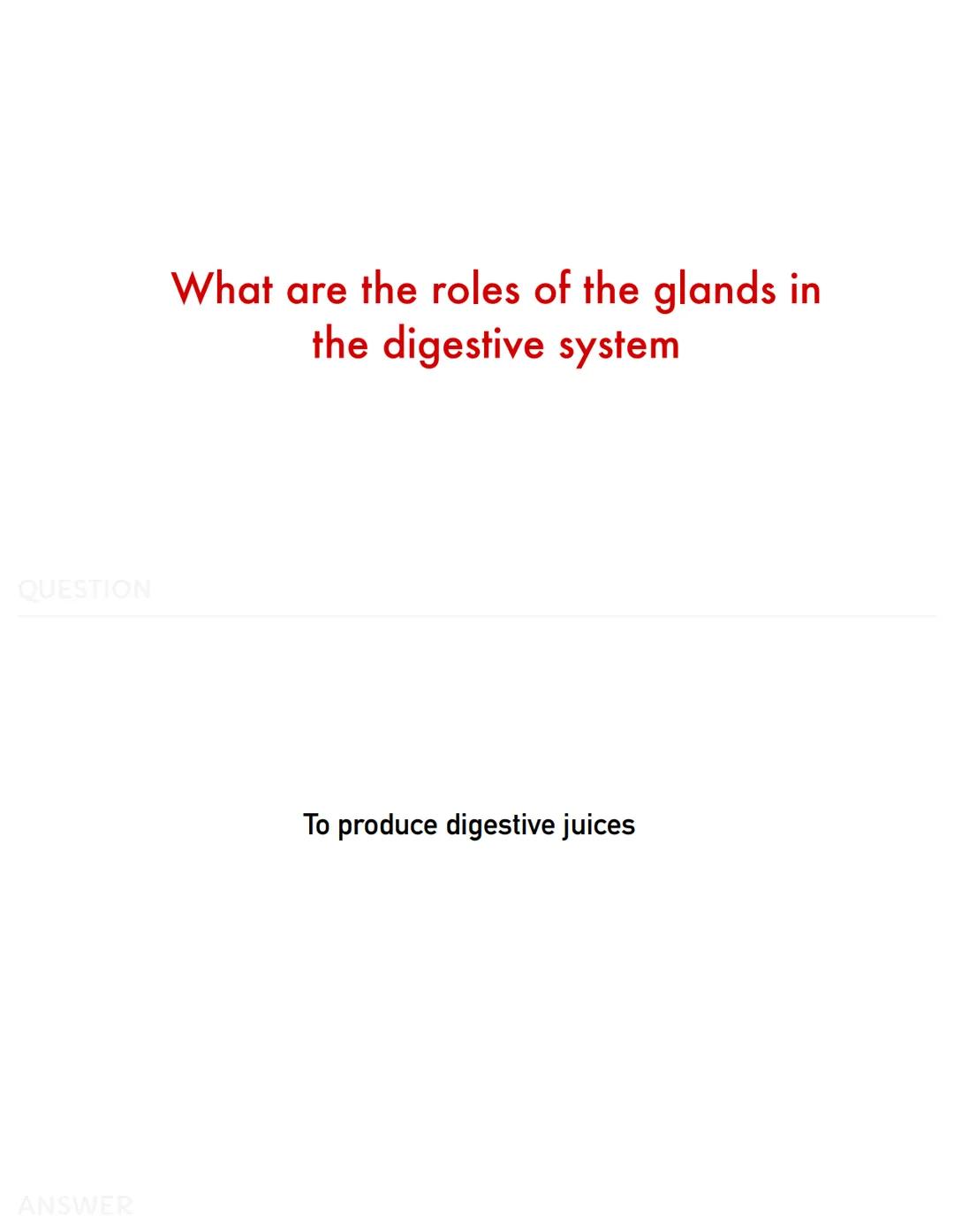 QUESTION
ANSWER
Where is amylase produced
Pancreas, salivary glands, small intestine QUESTION
ANSWER
What is hydrolysis
Breaking bonds by ad