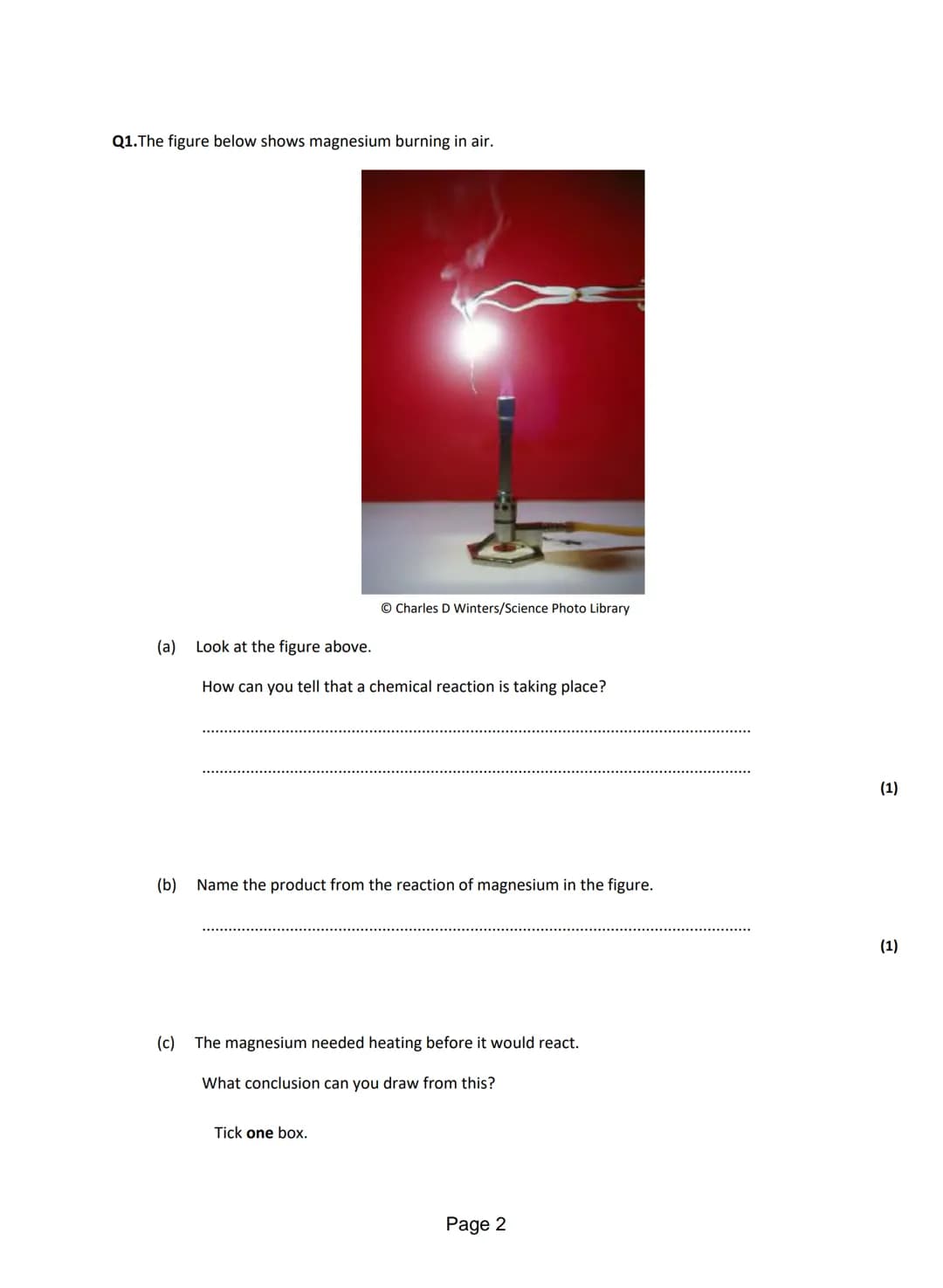 
<p>Q1. A student investigated the temperature change when zinc reacts with copper sulfate solution. The student used a different concentrat