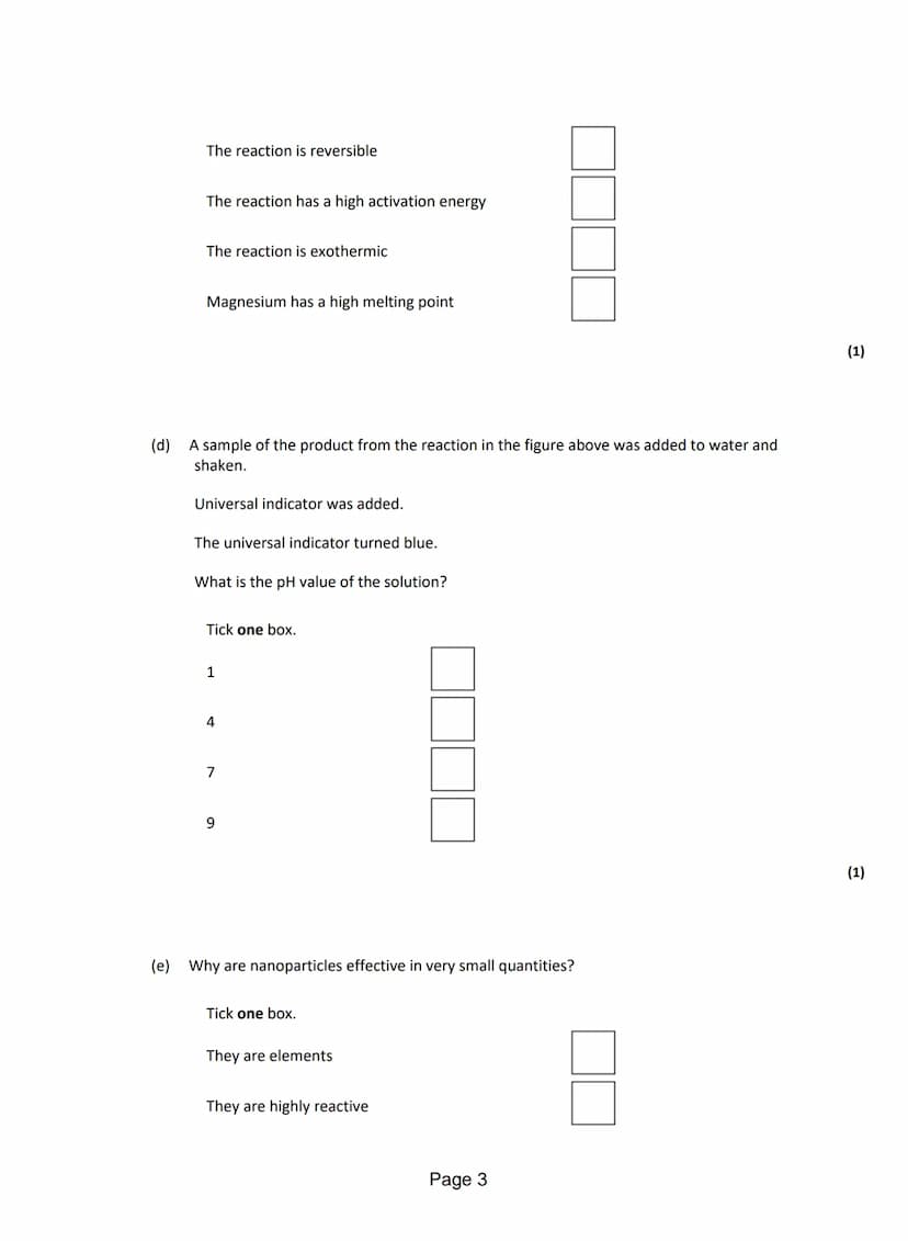 
<p>Q1. A student investigated the temperature change when zinc reacts with copper sulfate solution. The student used a different concentrat