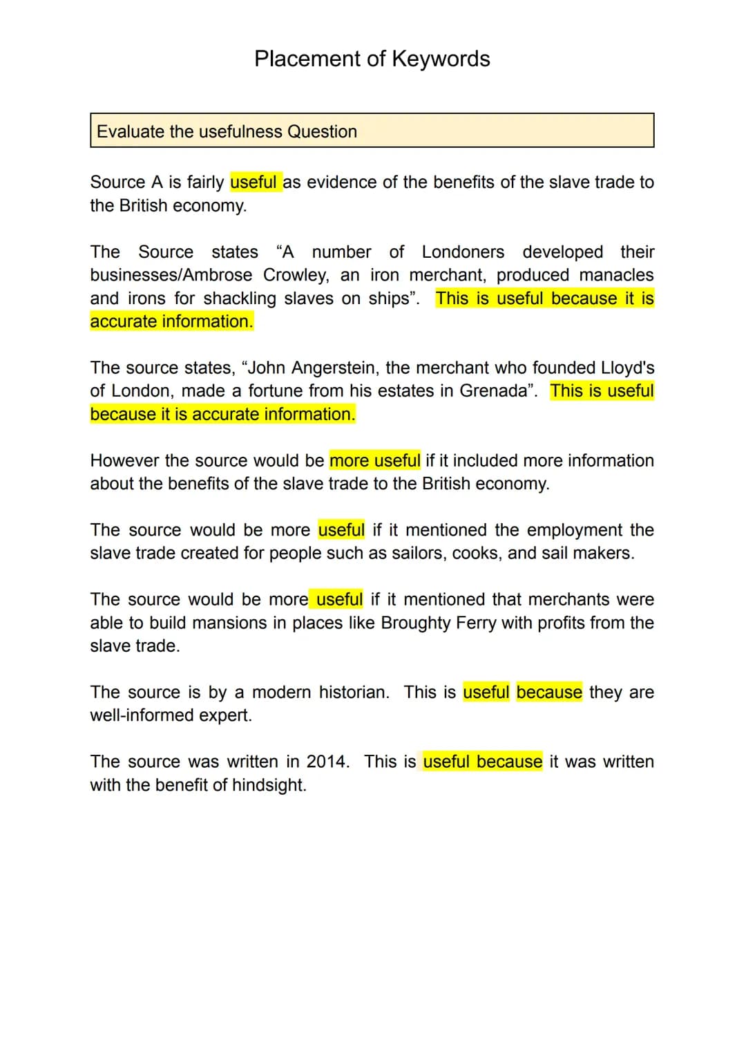 
<h2 id="evaluatetheusefulnessofsourcea">Evaluate the Usefulness of Source A</h2>
<p>When evaluating the usefulness of Source A as evidence 