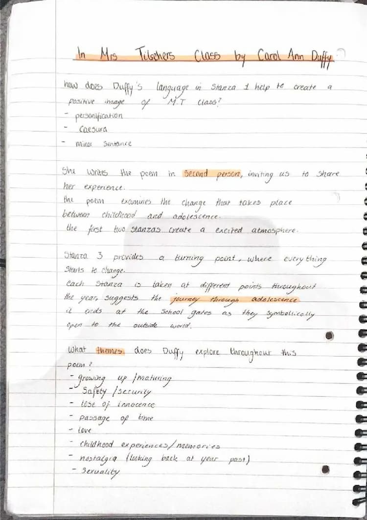 Know mrs tilchers class by carol ann duffy thumbnail