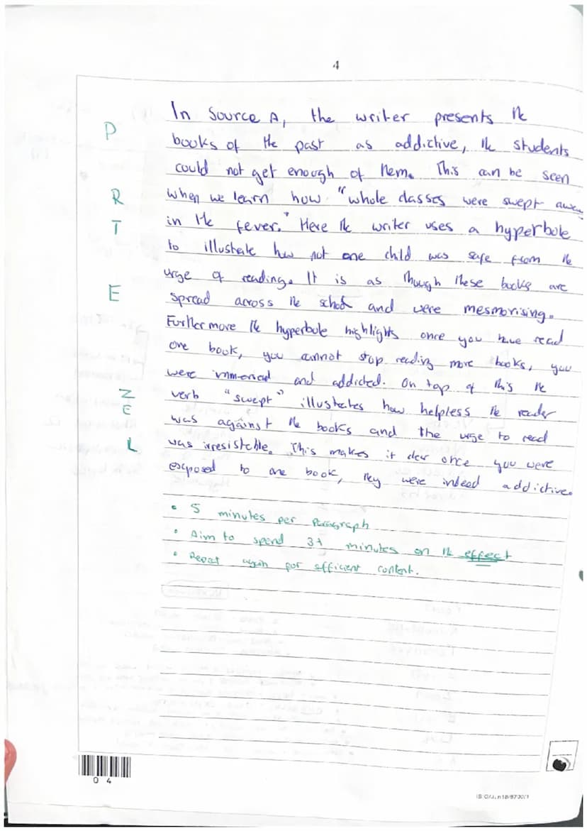 Look in detail at this extract, from lines 9 to 15 of the source:
Addictive (P) verb (2)
Do not write
outside the
box
Verb (2)
verb (2)
Hype