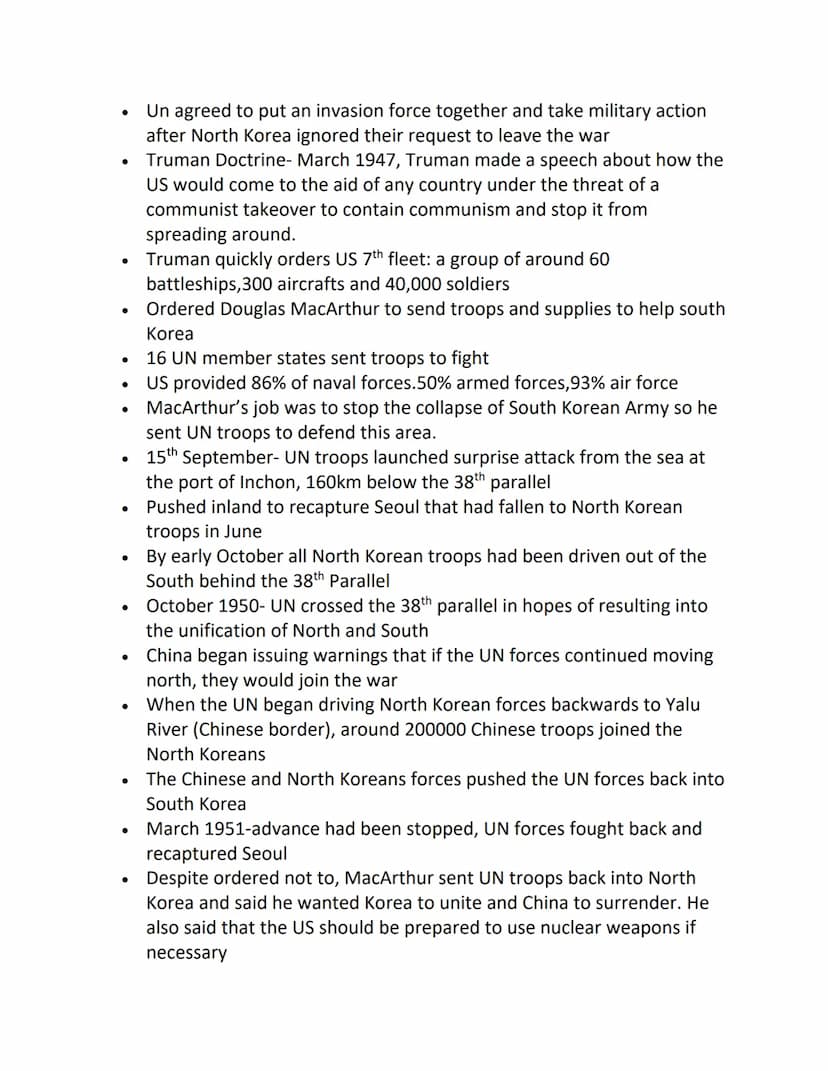 GCSE AQA-History conflict in Asia Korean War Notes
Cold war
• USSR were communist USA were capitalist with a democratically
elected governme