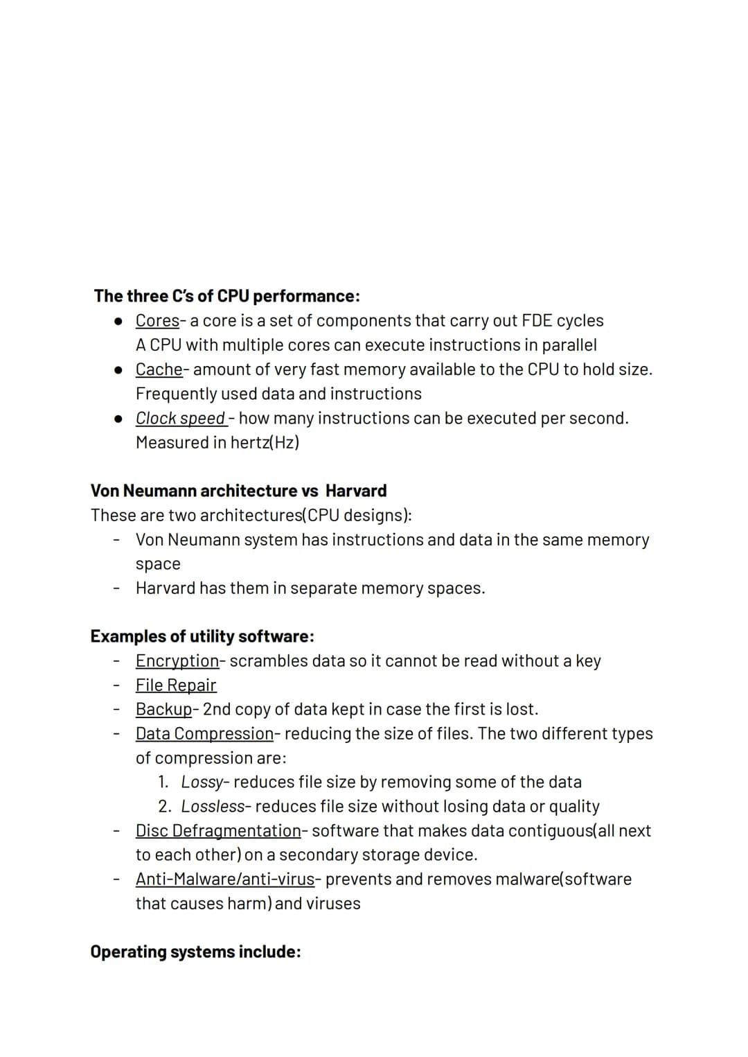 Computers
Topic 3
Storage devices:
Primary:
• Registers
• Cache
• RAM
• Hold data and instructions that are currently in use
• Volatile(when