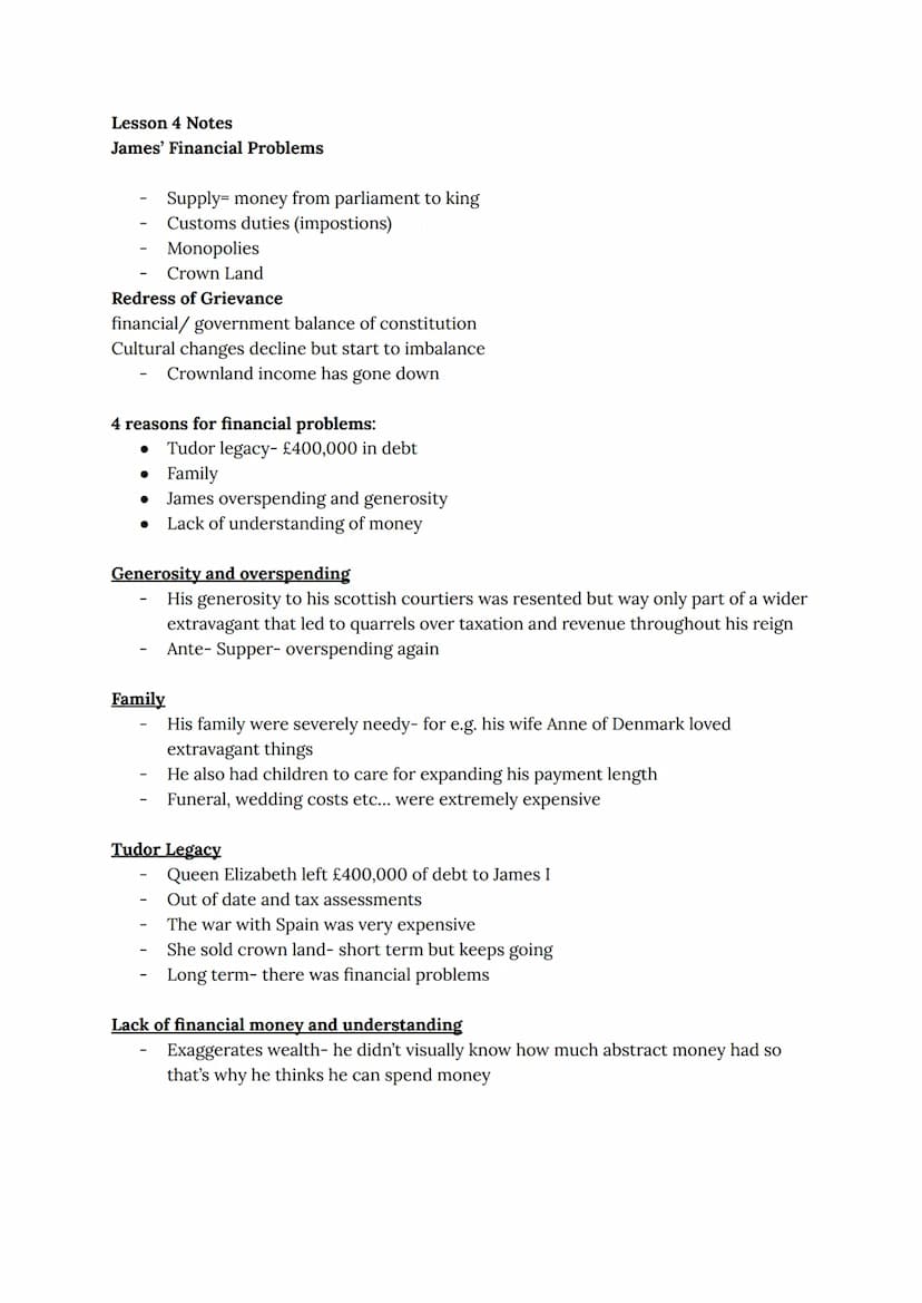 Stuart Britain and the Crisis of the Monarchy
History Class Notes
Wednesday 8th September 2021
Lesson 1- England in 1603
Important informati