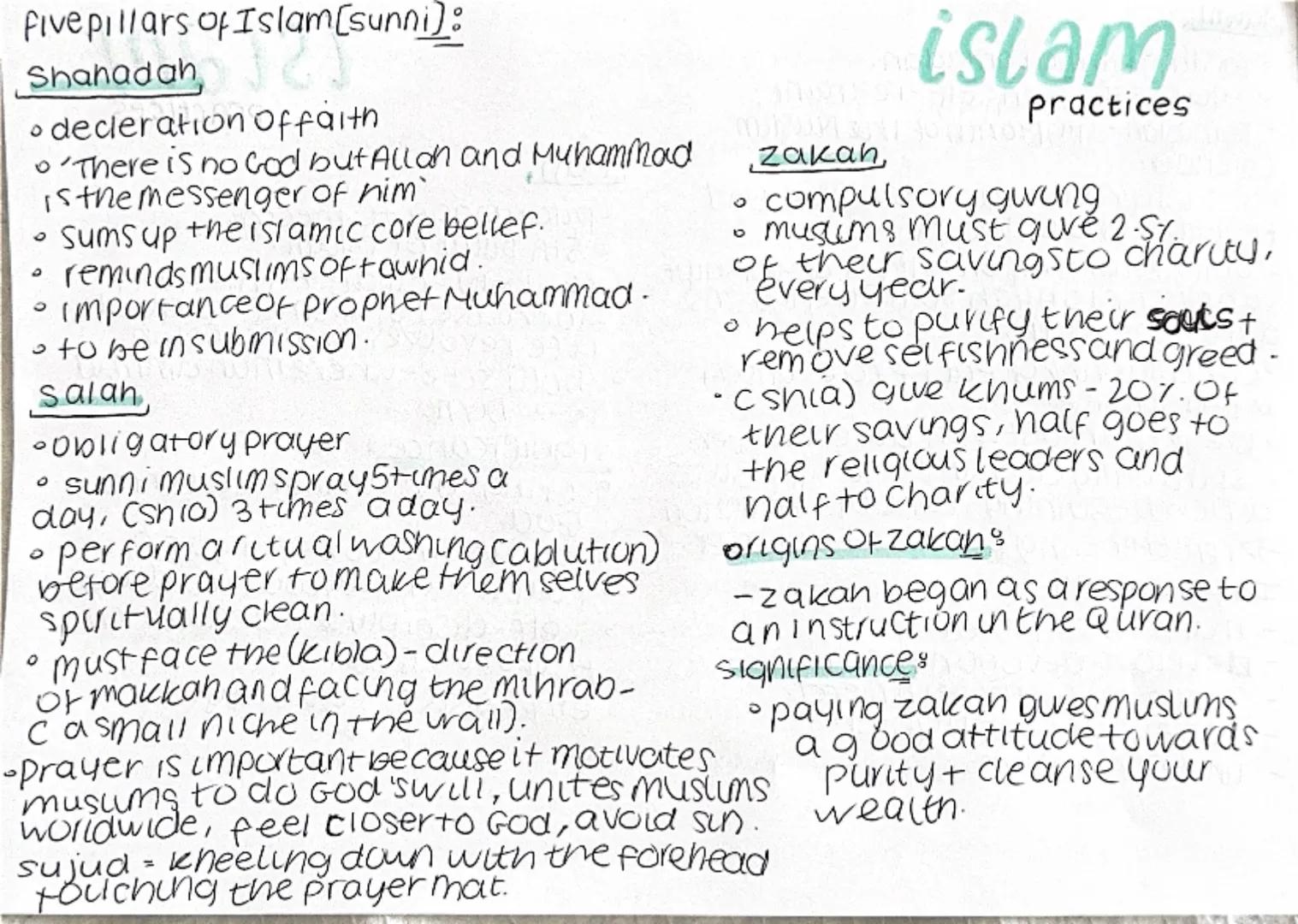 --- OCR Start ---
Festivals:
id-ul-Adha (end of Hajj)
- Festival of sacrifice
- Ibrahim's willingness to sacrifice his son.
Id-ul-Fitr (end 