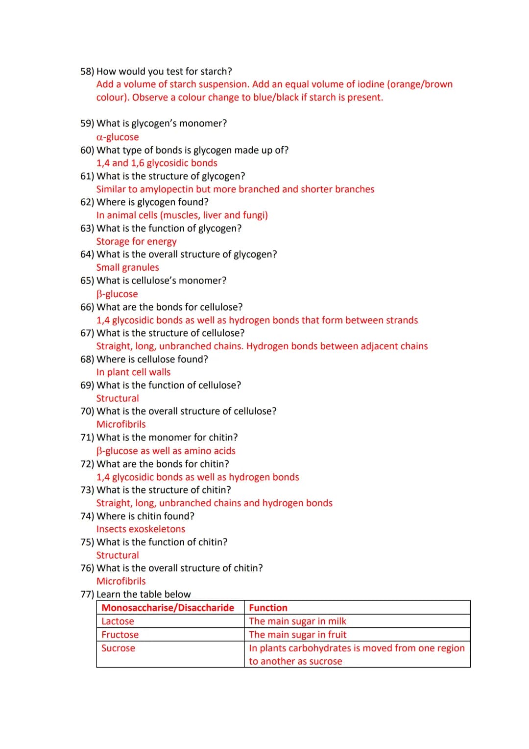 Revision card questions for biological compounds
Inorganic lons
1) Define atom
The basic unit of a chemical element
2) Define element
Substa
