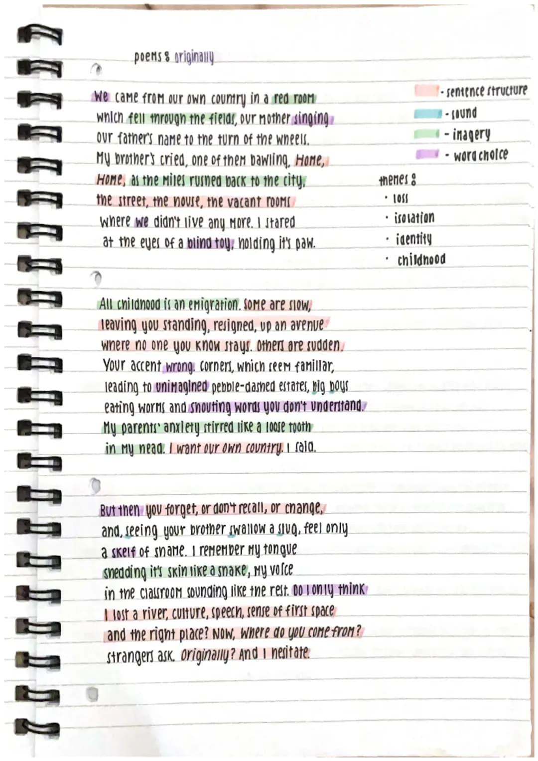 ‘Originally’ by Carol Ann Duffy Poem and Annotations