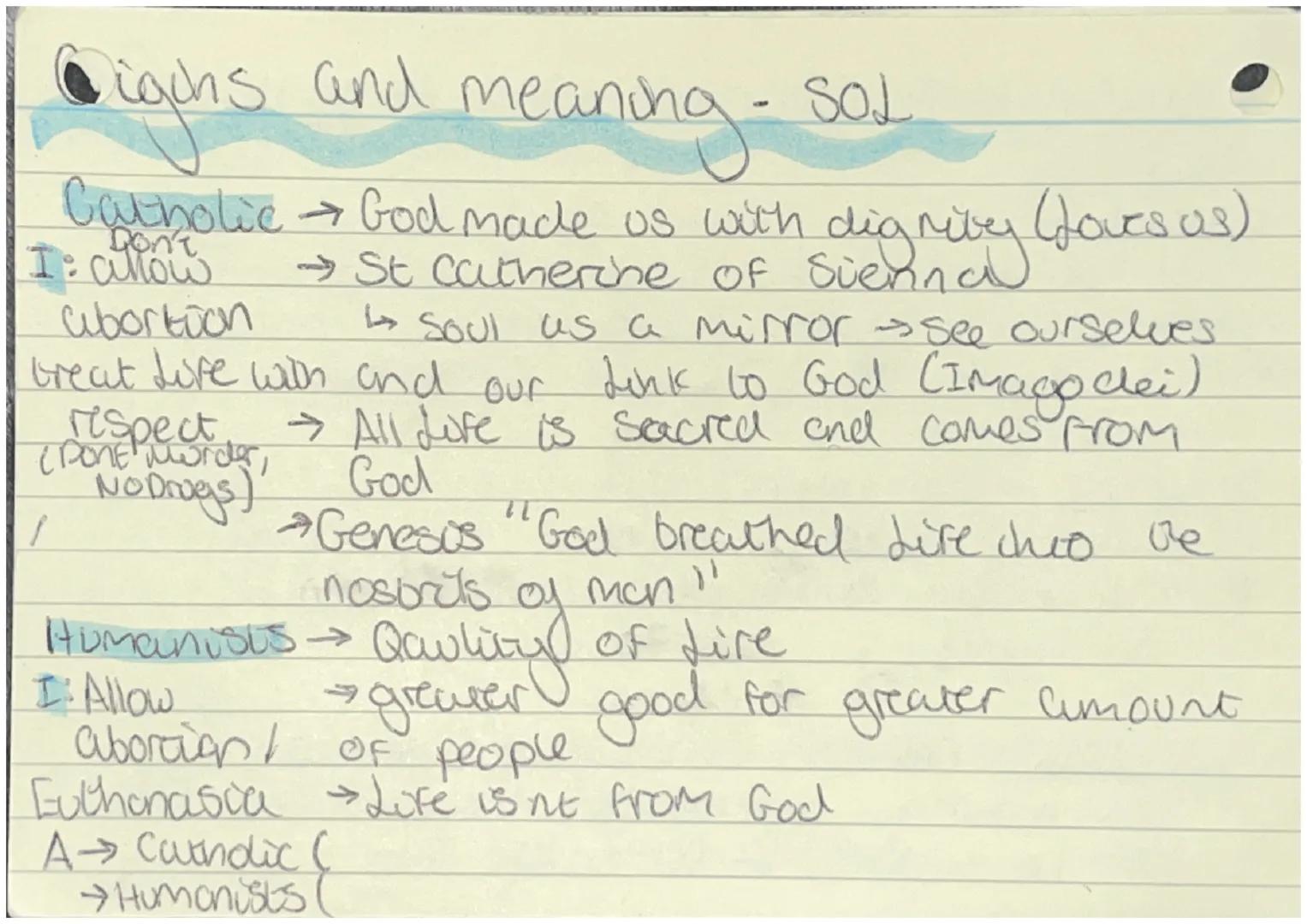 - Origins and meaning

Meaninchen

- creatich Nihilo creatden
out
Nothing, only Godcun e.g. universe I
evolyyian change in a species overame