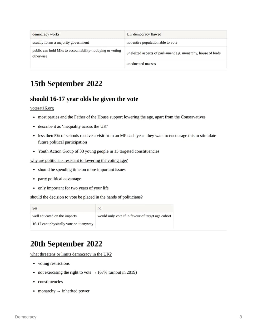 Democracy
Ⓒ subject
Last edited time
deadline
Enotes
status
© type
Democracy
contents
5th September 2022
politics
@October 17, 2022 9:44 AM
