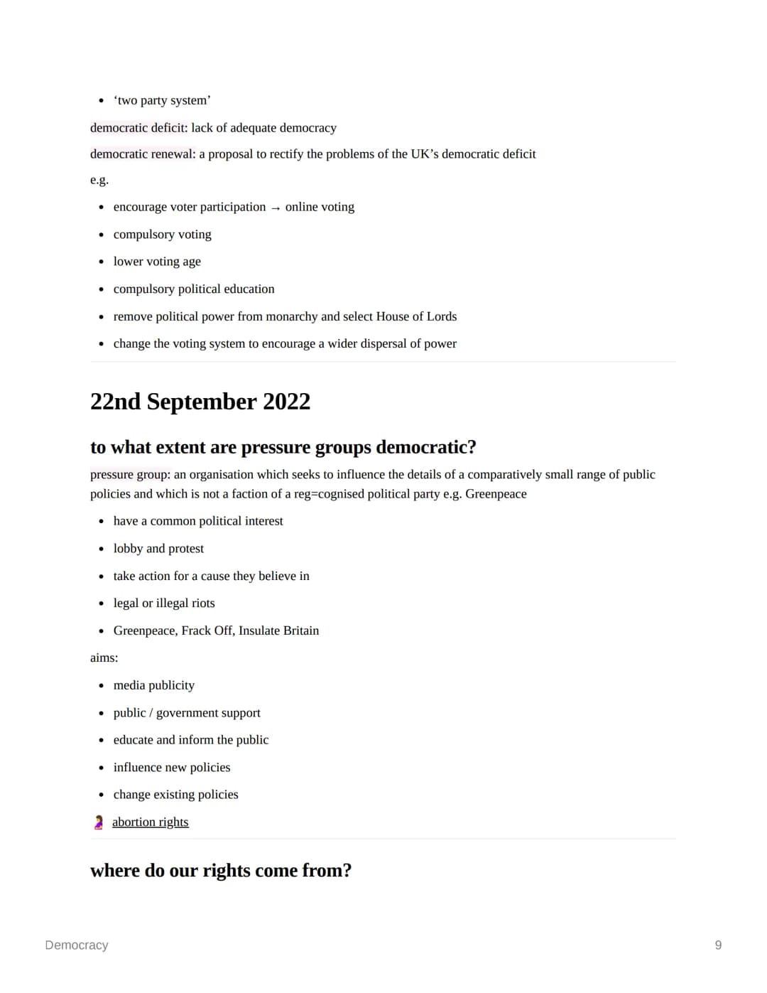 Democracy
Ⓒ subject
Last edited time
deadline
Enotes
status
© type
Democracy
contents
5th September 2022
politics
@October 17, 2022 9:44 AM
