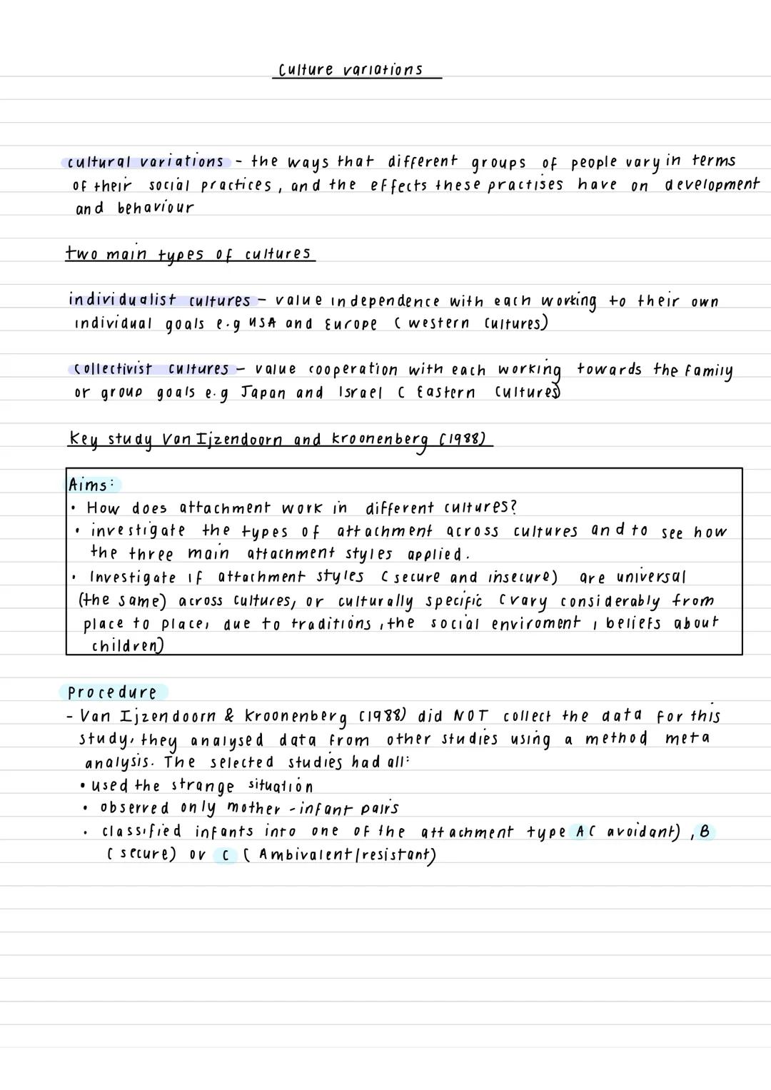 Culture variations
cultural variations the ways that different groups of people vary in terms
of their social practices, and the effects the