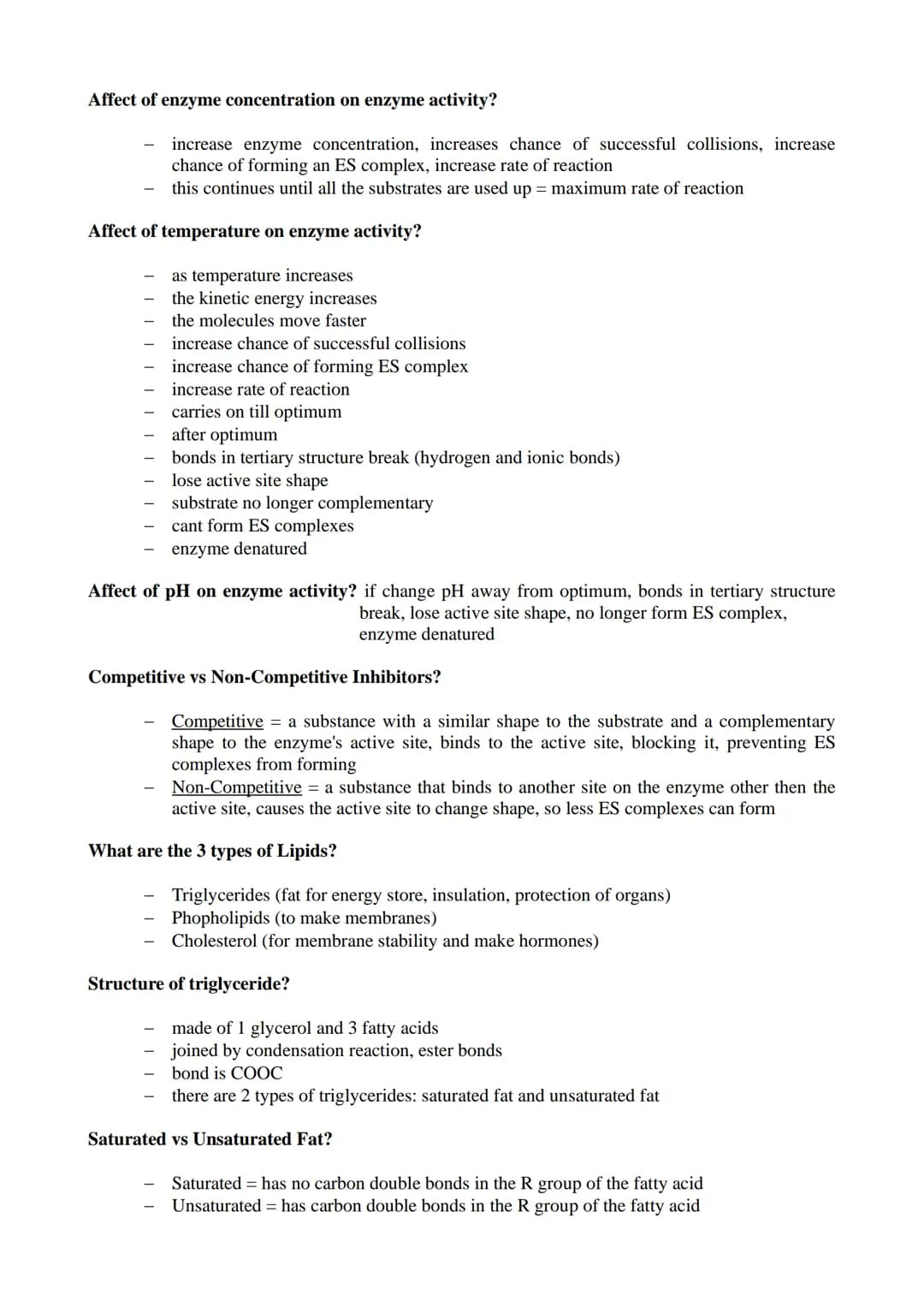 Module 1 (Biological Molecules) Revision Notes
What are biological molecules? molecules made and used by living organisms e.g. Carbohydrates