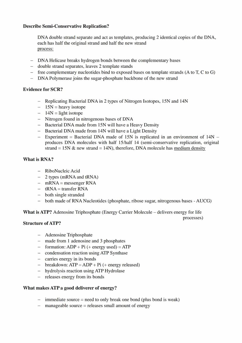 Module 1 (Biological Molecules) Revision Notes
What are biological molecules? molecules made and used by living organisms e.g. Carbohydrates