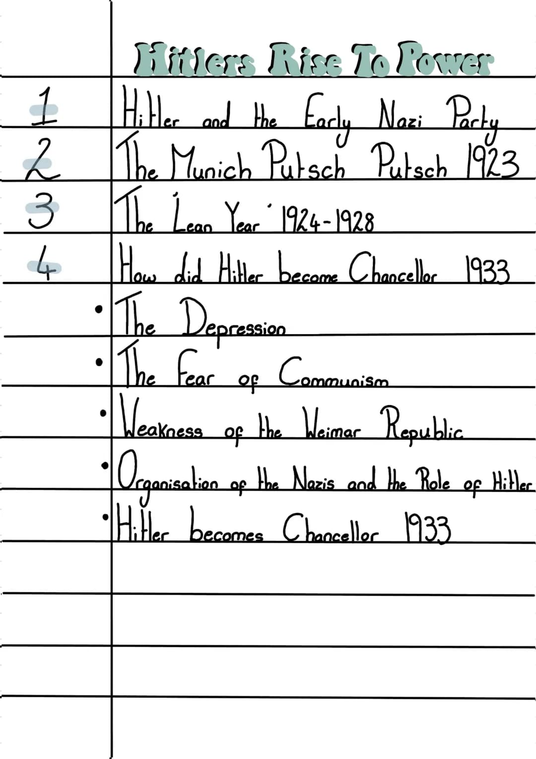 Hitlers Rise To Power
Hitler and the Early Nazi Parky
2 The Munich Putsch Putsch 1923
1
3
The Lean Year 1924-1928
4
How did Hitter become Ch