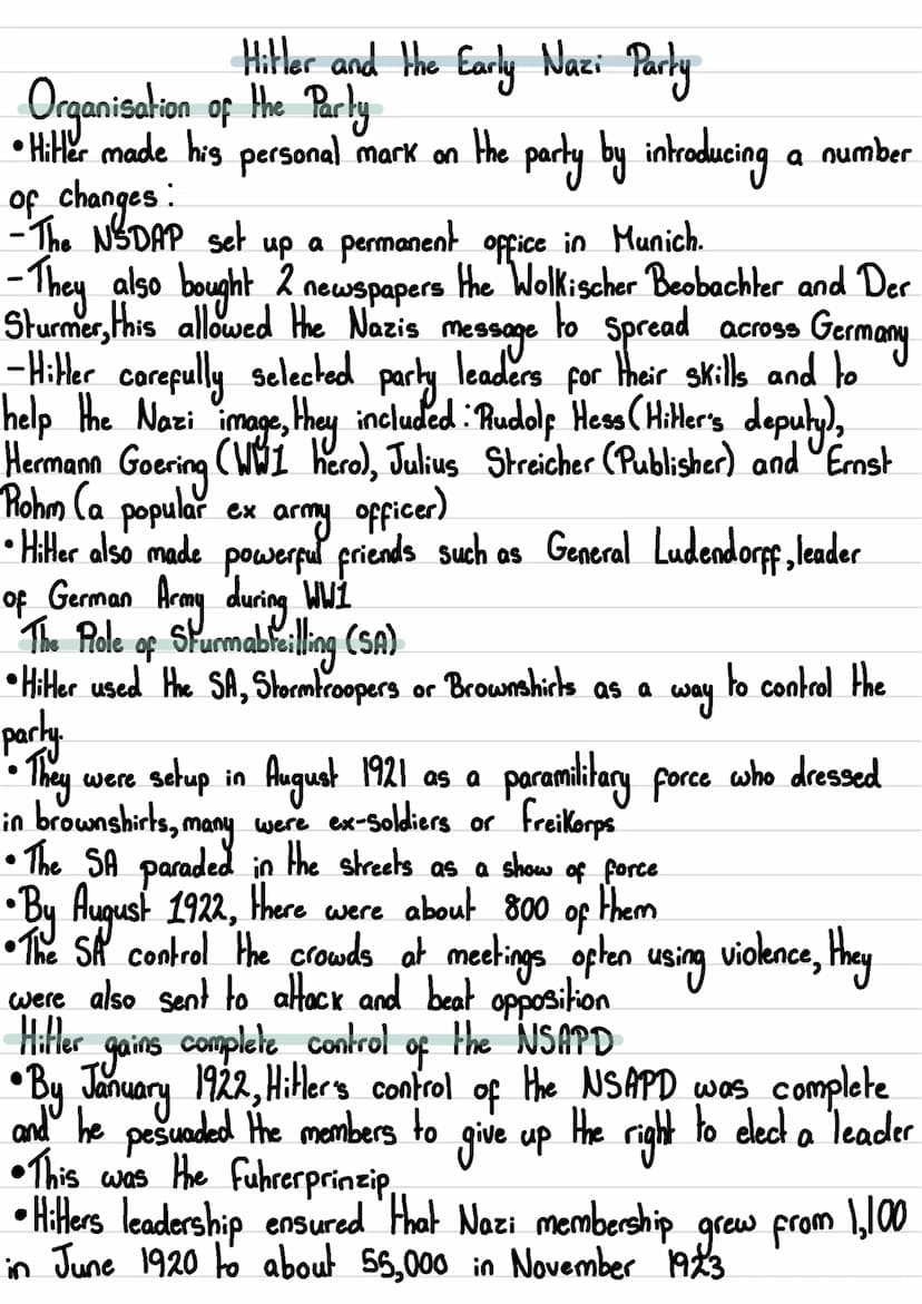 Hitlers Rise To Power
Hitler and the Early Nazi Parky
2 The Munich Putsch Putsch 1923
1
3
The Lean Year 1924-1928
4
How did Hitter become Ch