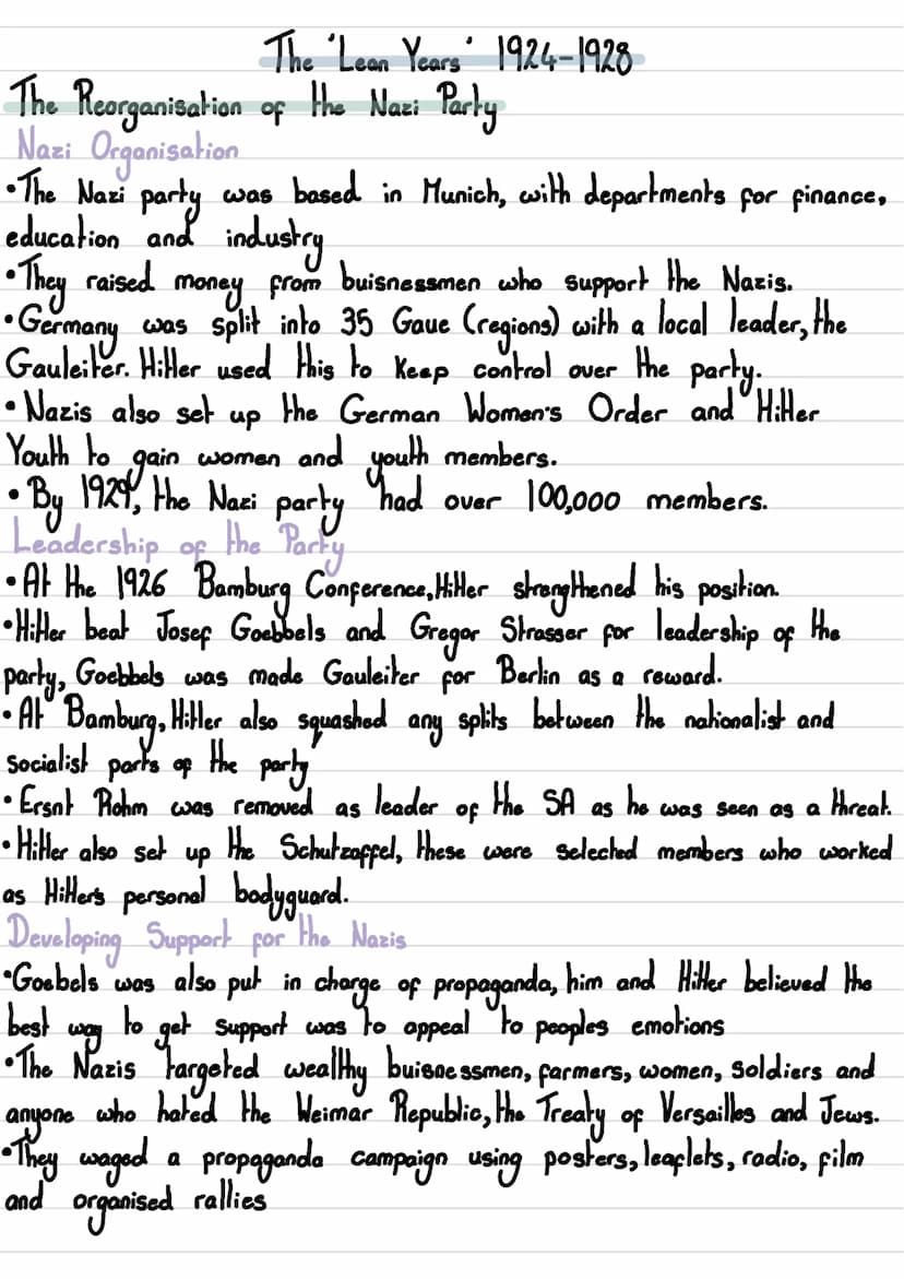 Hitlers Rise To Power
Hitler and the Early Nazi Parky
2 The Munich Putsch Putsch 1923
1
3
The Lean Year 1924-1928
4
How did Hitter become Ch