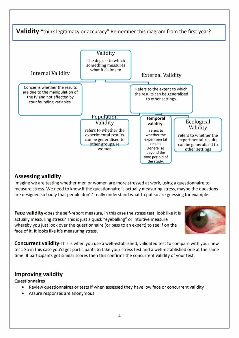 
<h2 id="assessingandimprovingreliabilityandvalidity">Assessing and improving reliability and validity</h2>
<p>In the second year of your st