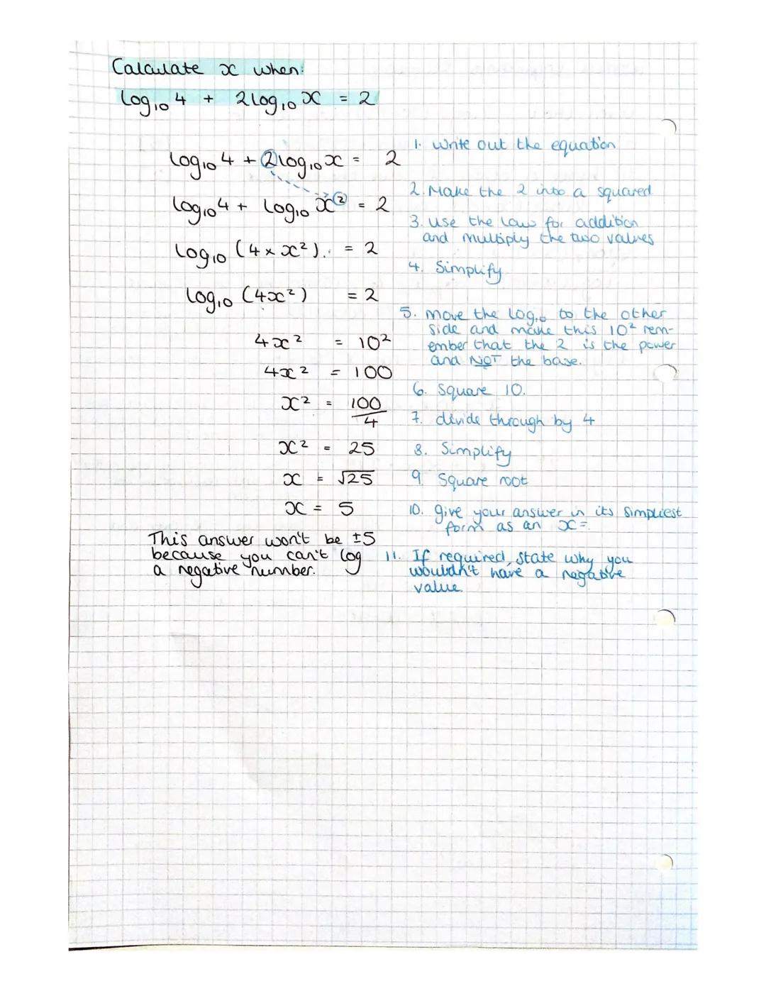 Worked logarithms Question:
Given that
a) show that
b) hence, or otherwise, solve the equation
210g₂ (x+15) - Log₂x = 6
2log₂ (x+15) - Log₂ 