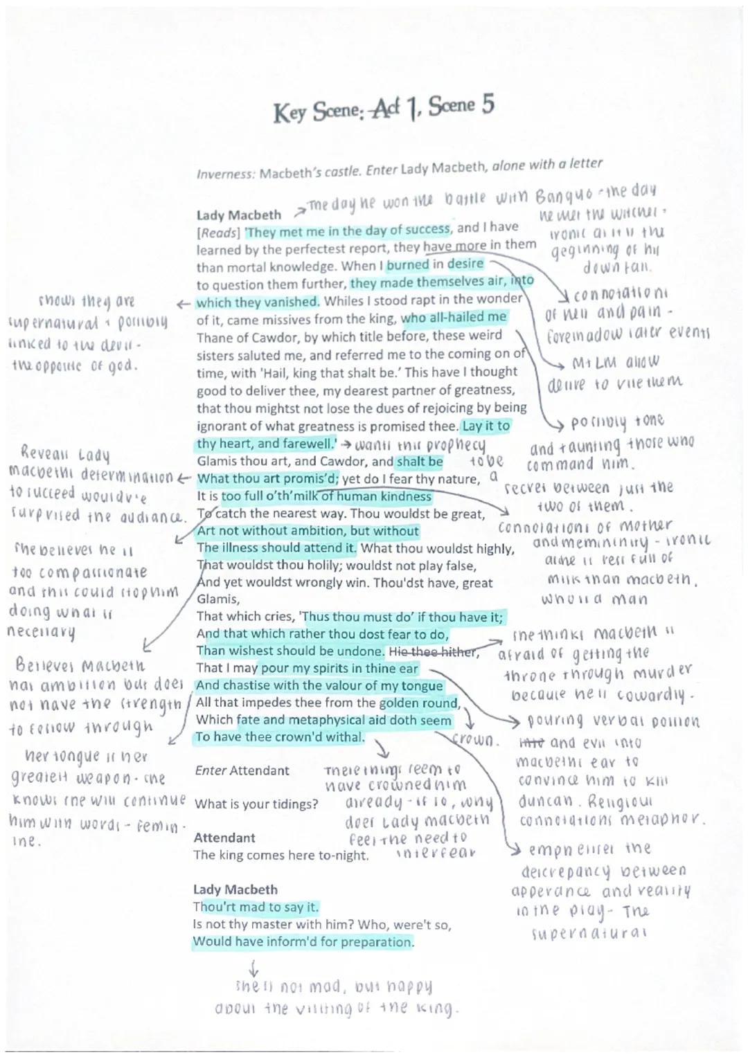 shows they are
supernatural porribly
linked to the devil-
the opposite of god.
Reveall Lady
macbethi determination
to succeed wouldvie
surpr