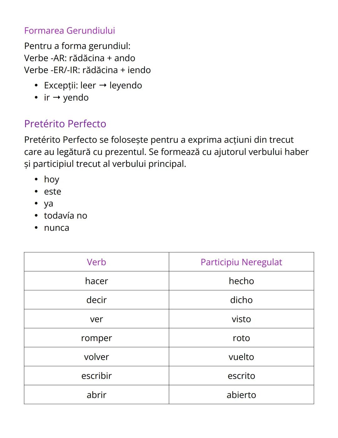 # Timpurile Verbale în Spaniolă - Ghid
Complet

Imperfecto

Imperfecto este un timp verbal în spaniolă folosit pentru a descrie
acţiuni din 
