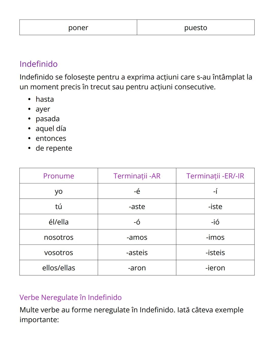 # Timpurile Verbale în Spaniolă - Ghid
Complet

Imperfecto

Imperfecto este un timp verbal în spaniolă folosit pentru a descrie
acţiuni din 