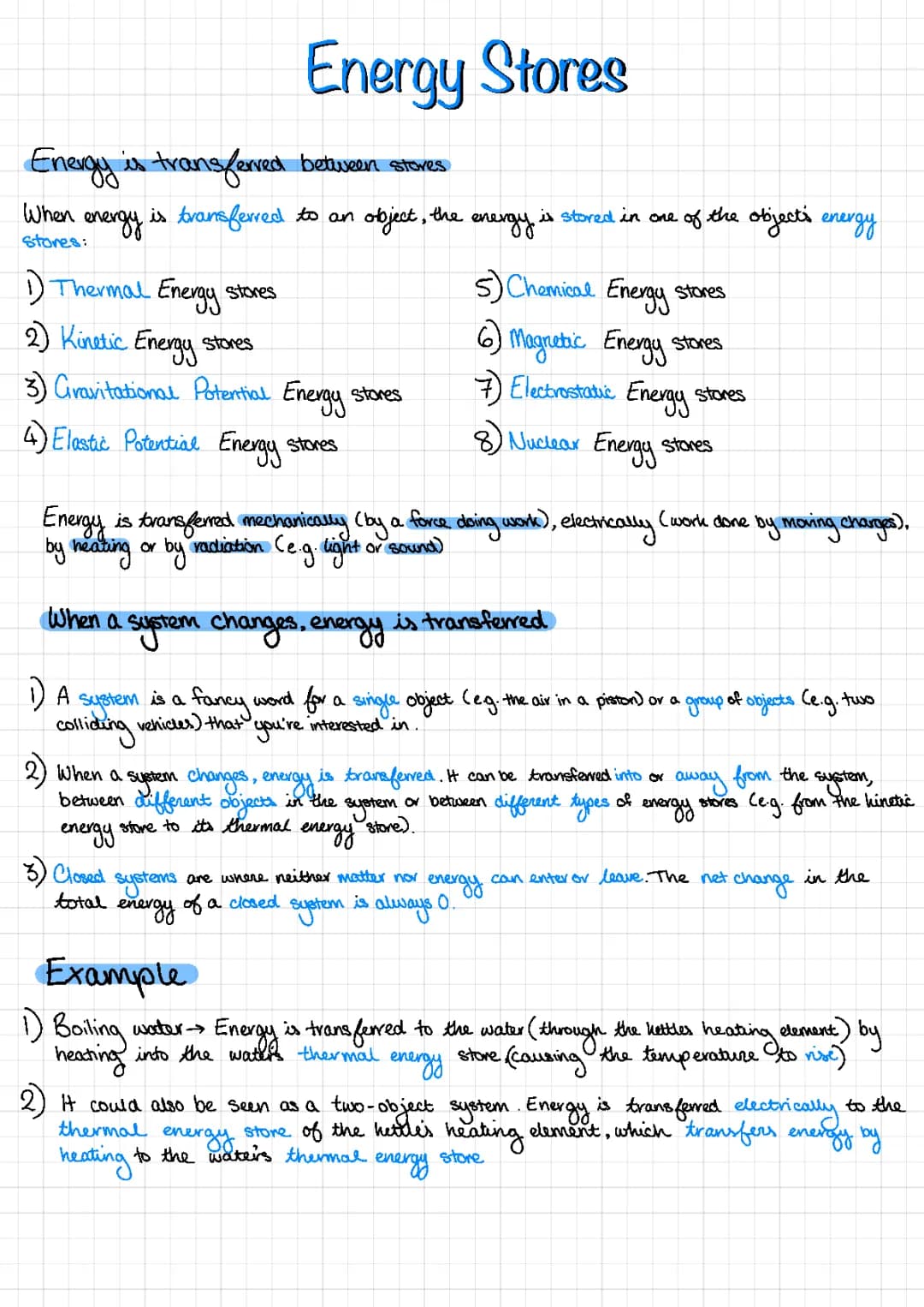 AQA Physics - Energy Stores 