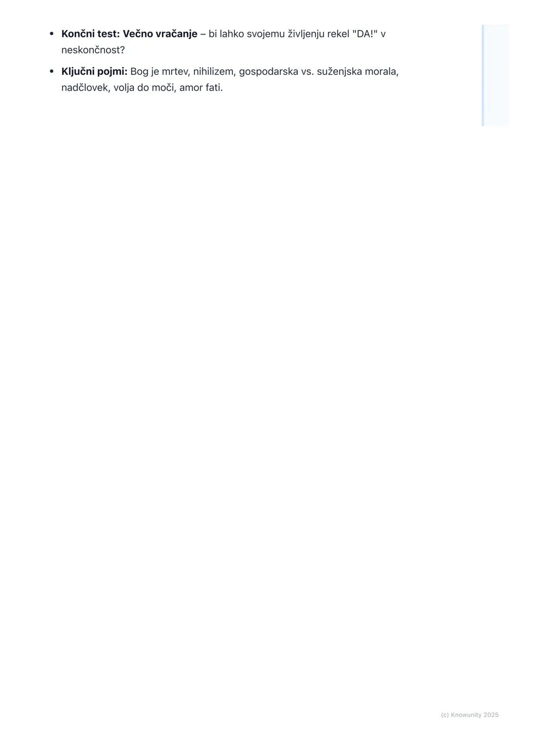 # Nietzsche

## Uvod v Nietzschejevo misel

Friedrich Nietzsche (1844-1900) je bil nemški filozof, eden najpomembnejših
in najbolj kontrover