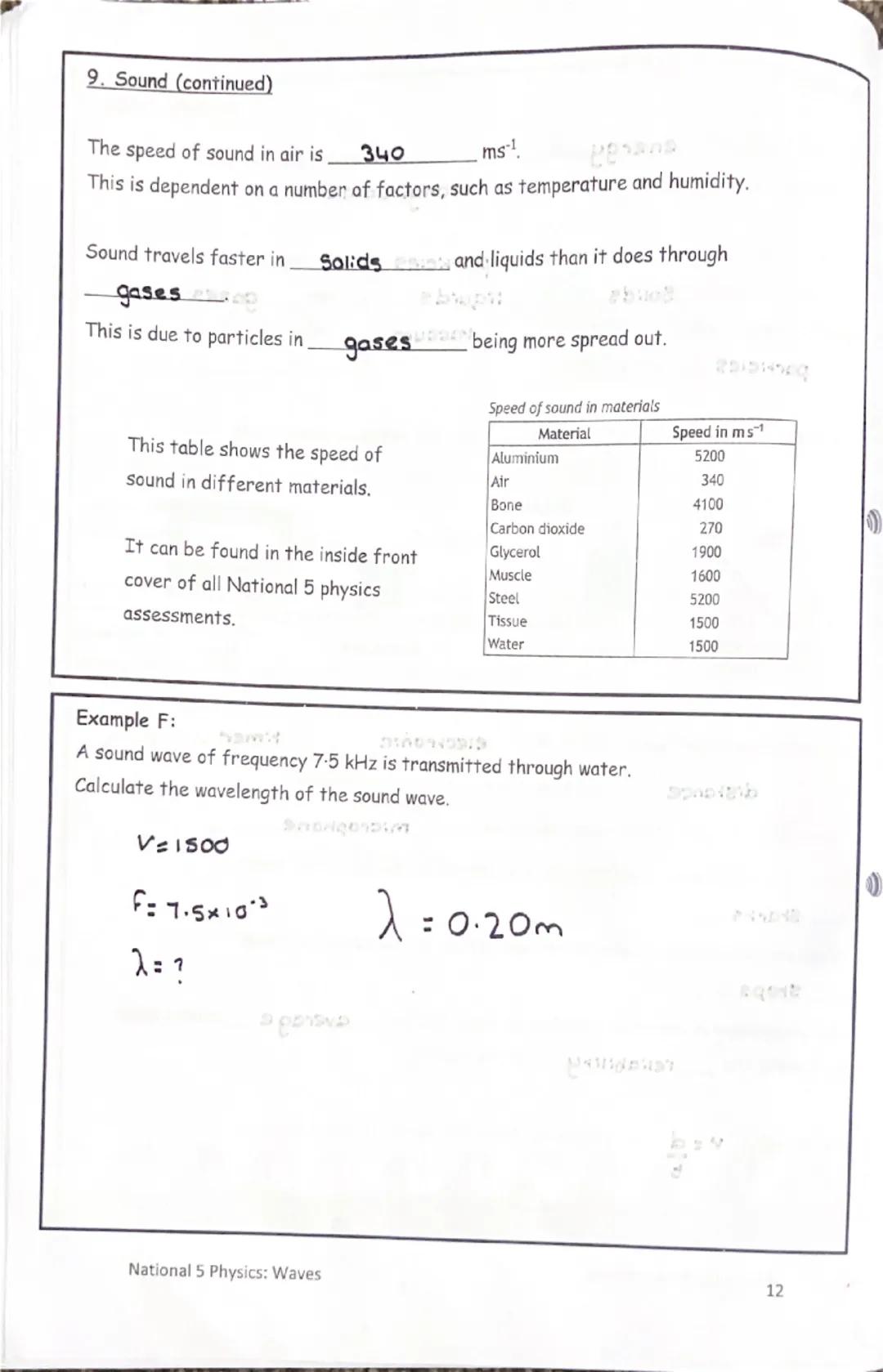 National 5
Physics
Waves
Summary Notes I can:
Wave Parameters & Behaviours
state that energy can be transferred as waves.
state the differen