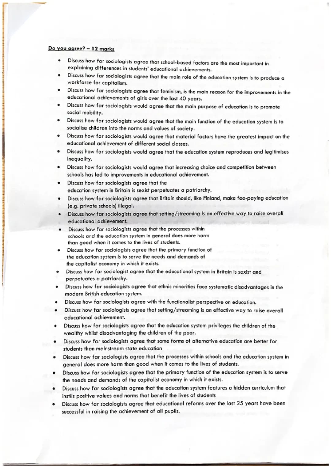Families
Describe - 3 marks
●
●
●
.
●
●
●
●
●
●
●
●
●
●
●
·
●
●
●
·
.
Identify and explain - 4 marks
Identity and explain one factor that ma