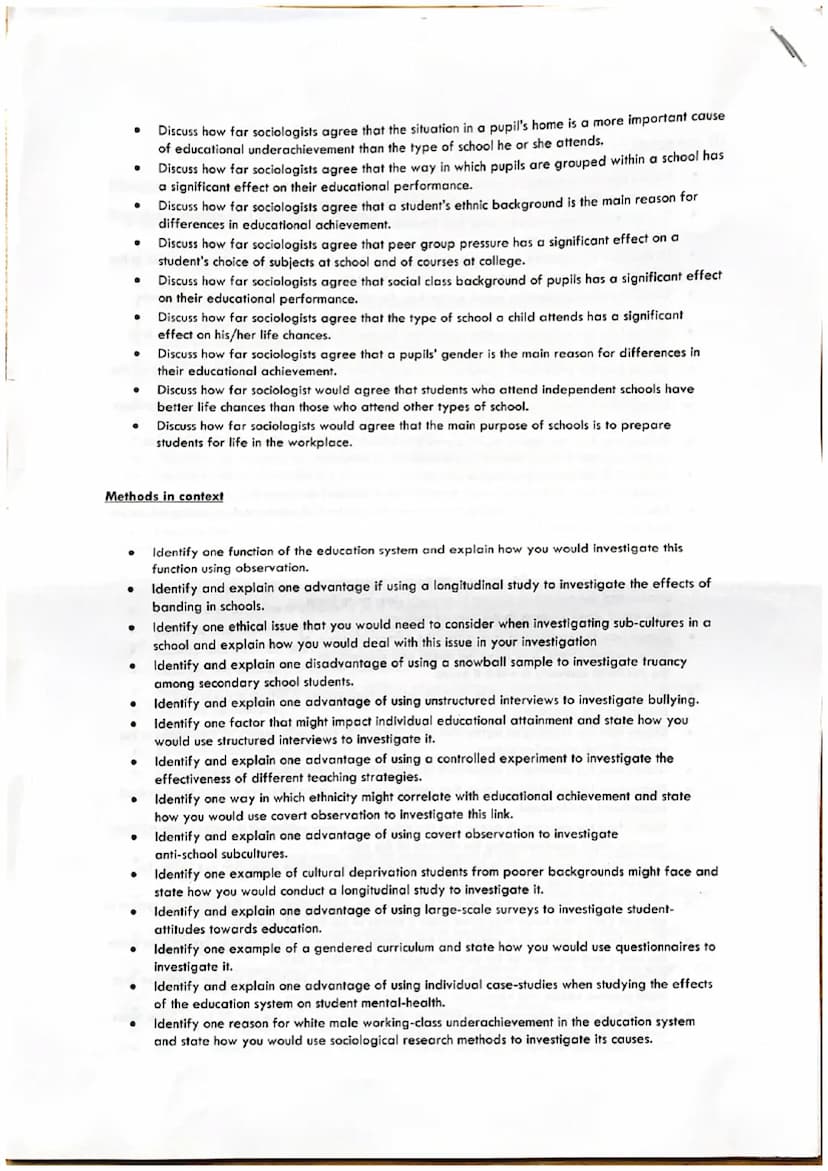 Families
Describe - 3 marks
●
●
●
.
●
●
●
●
●
●
●
●
●
●
●
·
●
●
●
·
.
Identify and explain - 4 marks
Identity and explain one factor that ma
