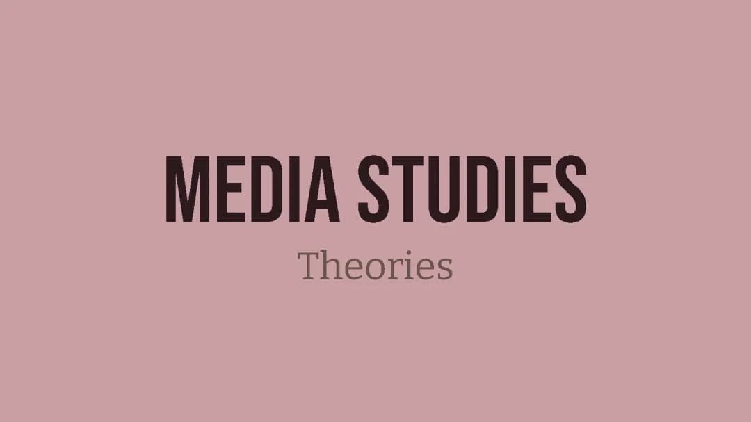 Wjec Eduqas GCSE Media Studies Theories - Easy Notes