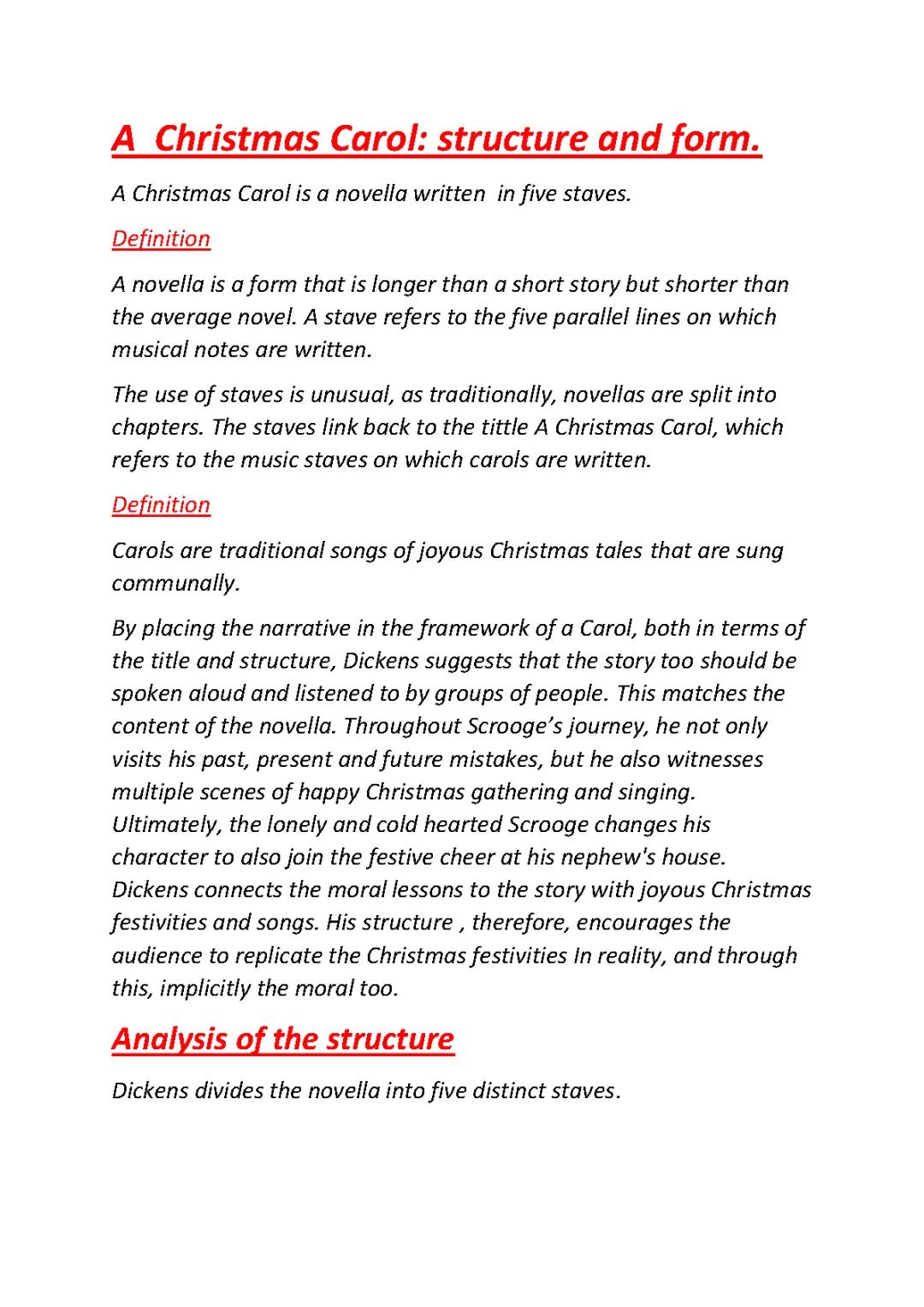 AQA: A Christmas Carol - Structure, Language, Form