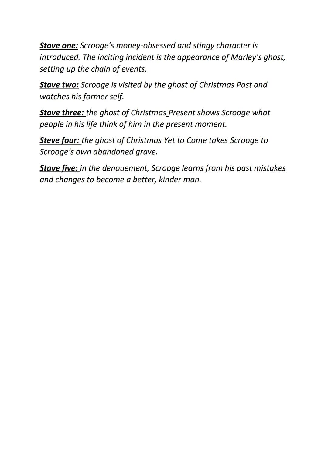A Christmas Carol: structure and form.
A Christmas Carol is a novella written in five staves.
Definition
A novella is a form that is longer 