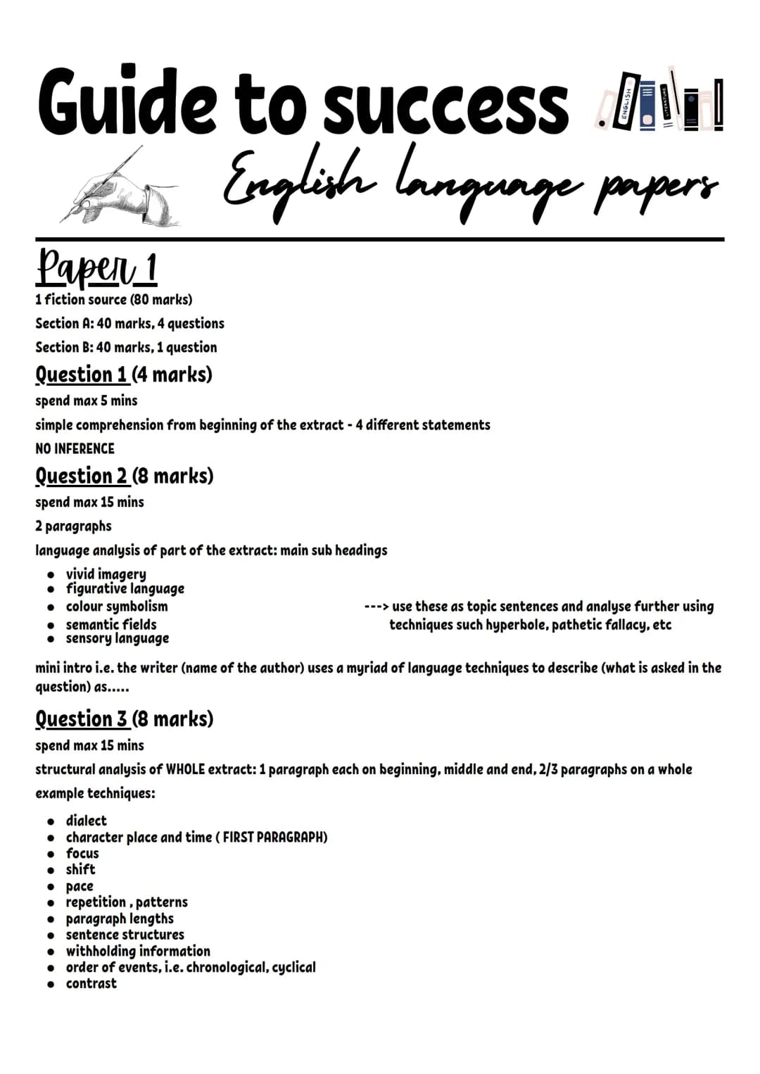 English Language paper guide