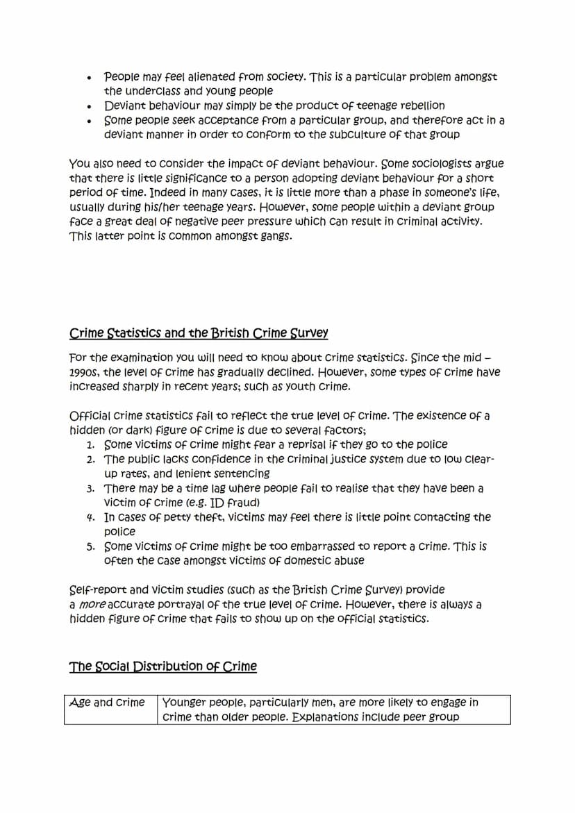 Deviance and crime
You need to distinguish between deviant behaviour and criminal behaviour.
Criminal behaviour
Deviant behaviour
Crime cons