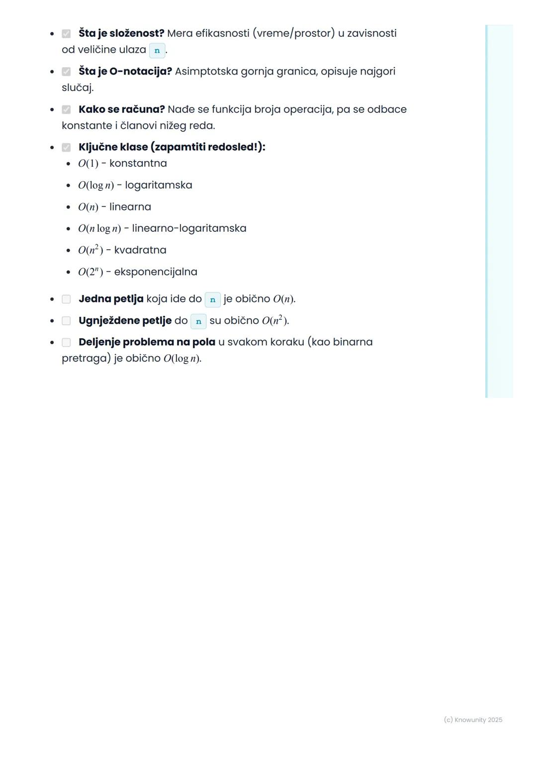 # Analiza složenosti
algoritama

Uvod u analizu složenosti algoritama

Analiza složenosti algoritama nam pomaže da razumemo koliko je neki
a