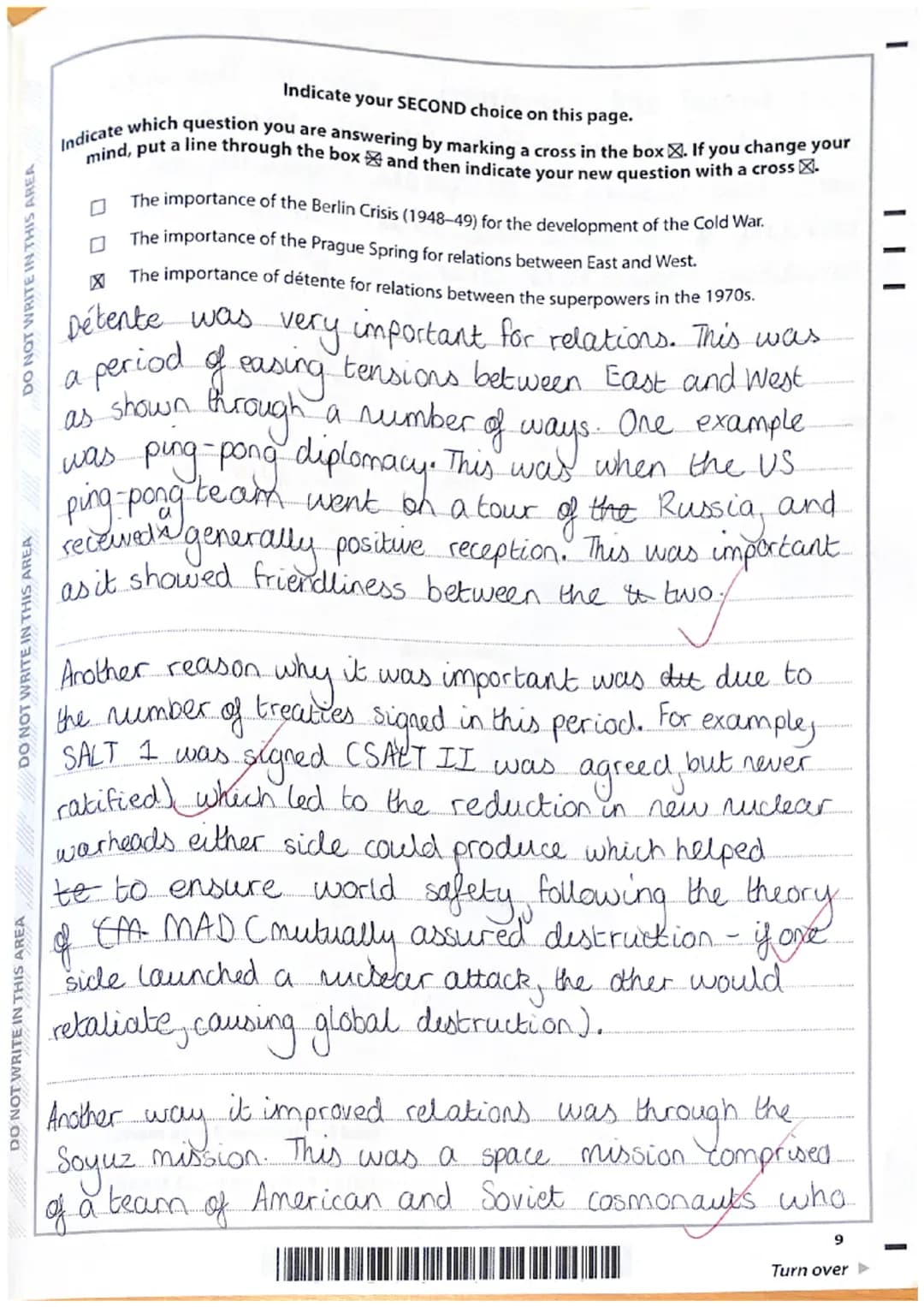 I
Superpower relations and the Cold War, 1941-91
Answer ALL questions. Write your answers in the spaces provided.
1 Explain two consequences